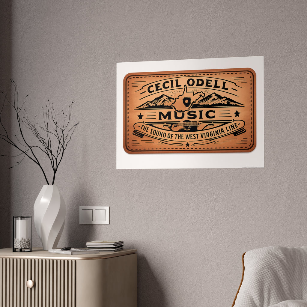 Cecil Odell Music Vintage Copper Logo Gloss Poster