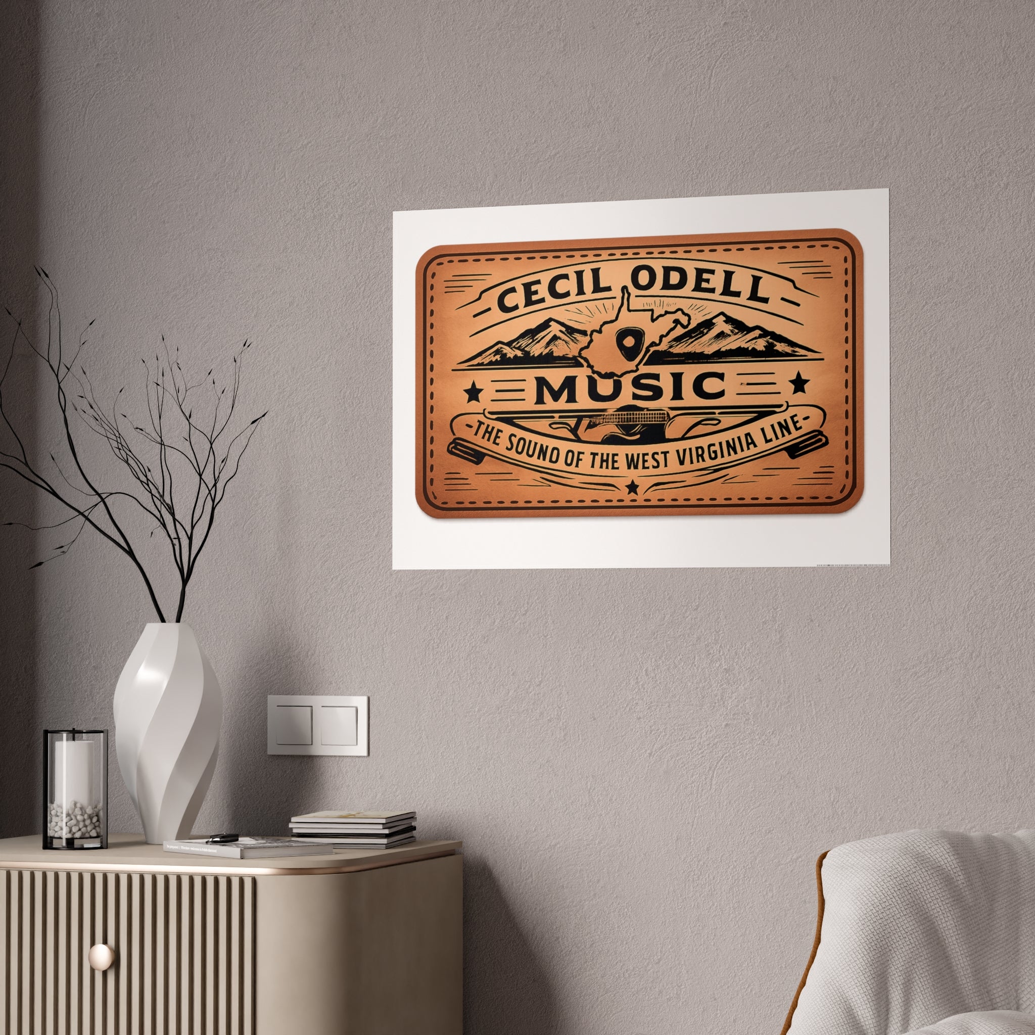 Cecil Odell Music Vintage Copper Logo Gloss Poster