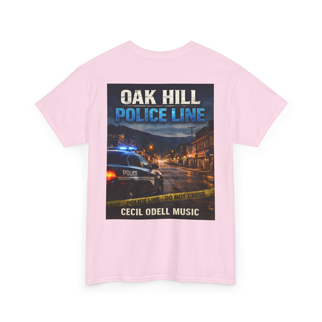 Oak Hill Police Line T-Shirt: 'Oak Hill Police Line' Graphic Tee (Cecil Odell Music)