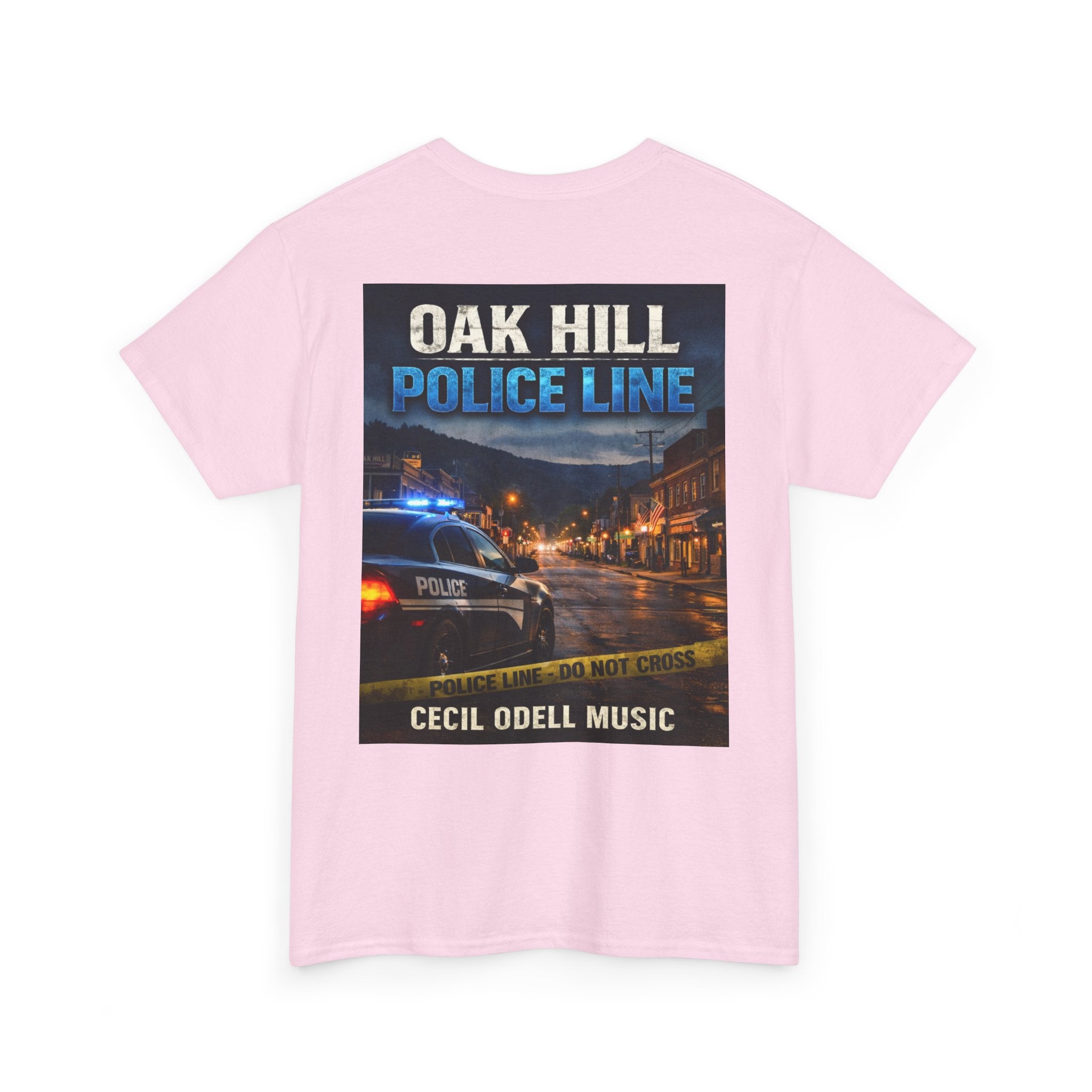 Oak Hill Police Line T-Shirt: 'Oak Hill Police Line' Graphic Tee (Cecil Odell Music)