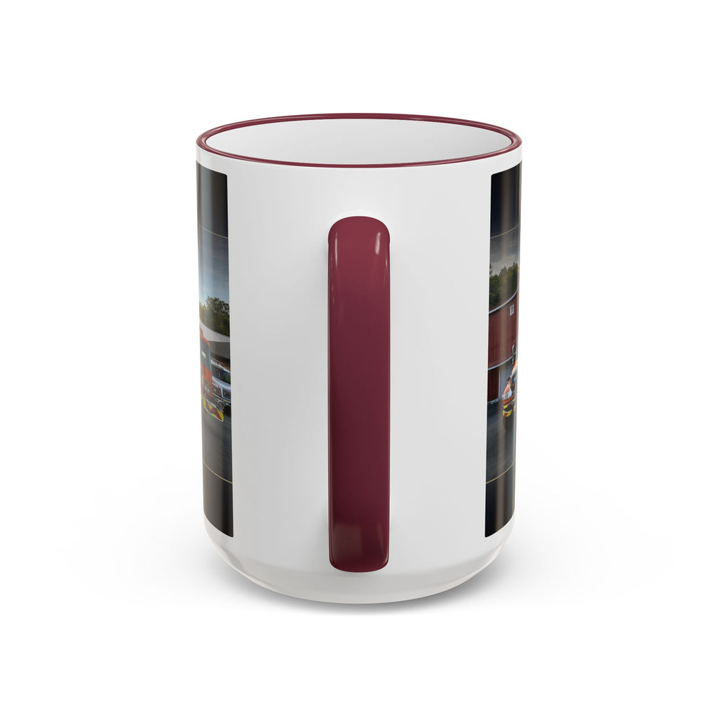 Fire Truck Photo Accent Rim Mug: "Cecil Odell Music" Volunteer Fire Department Tribute (11oz/15oz)