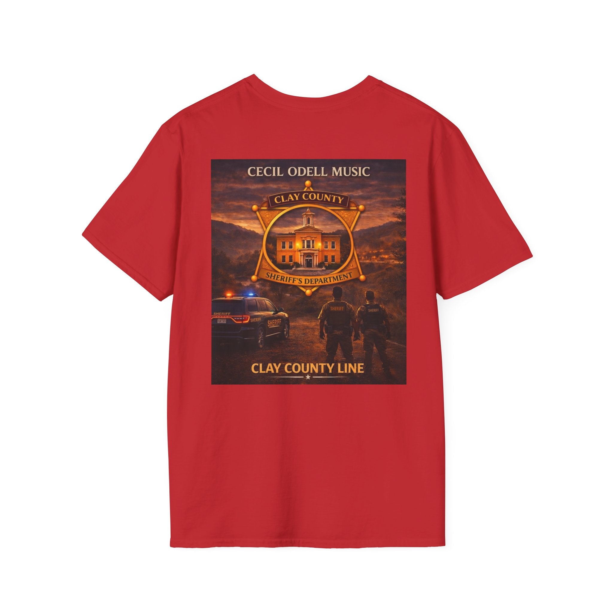 Clay County Line T-Shirt: Cecil Odell Music Fire & Rescue Badge Tee