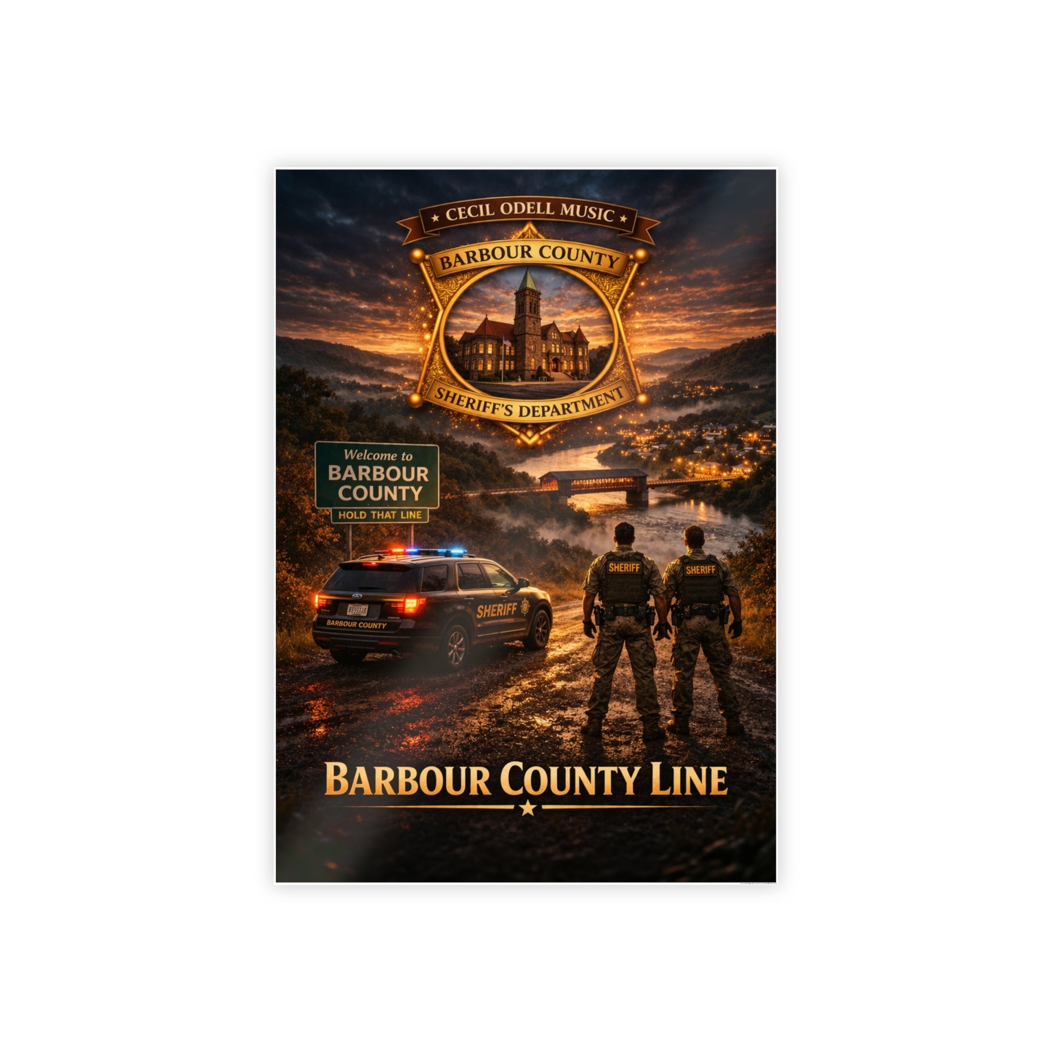 Barbour County Line Police Poster - Cecil Odell Music