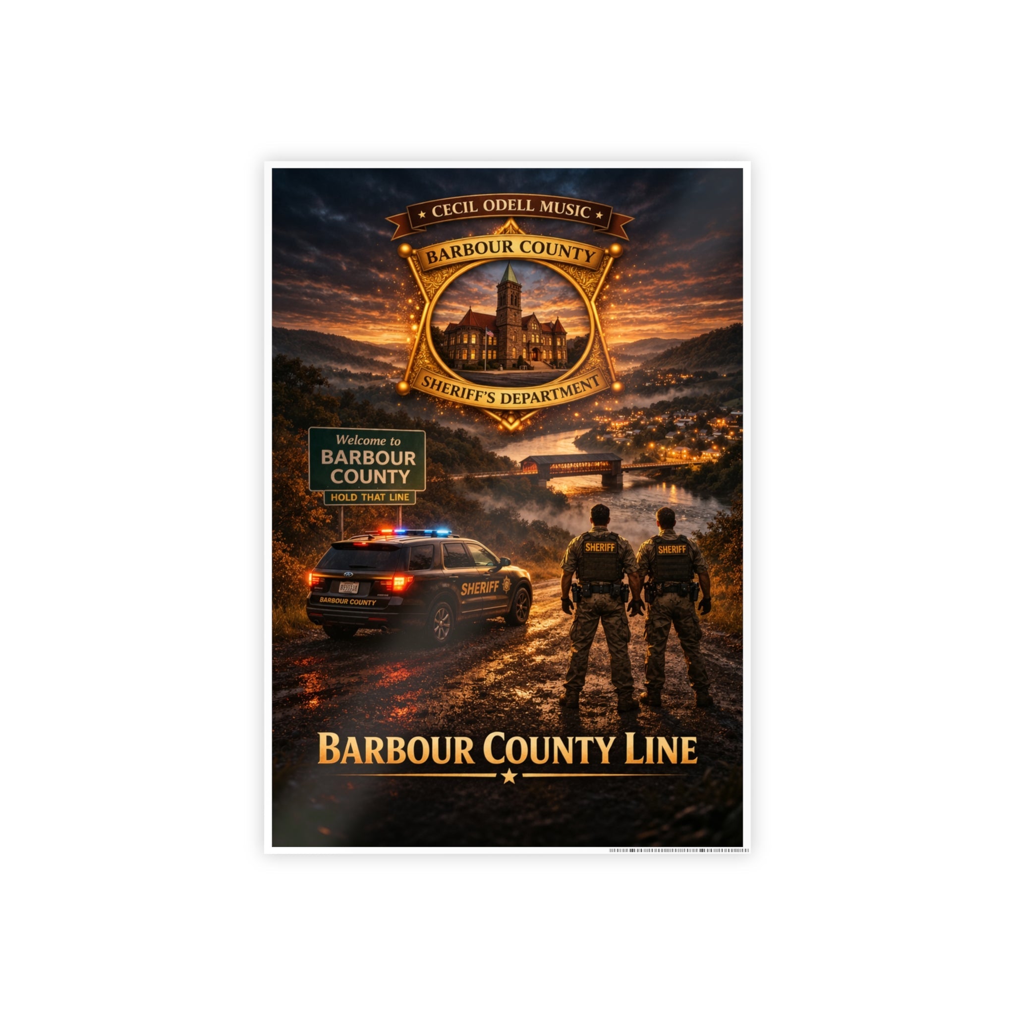 Barbour County Line Police Poster - Cecil Odell Music