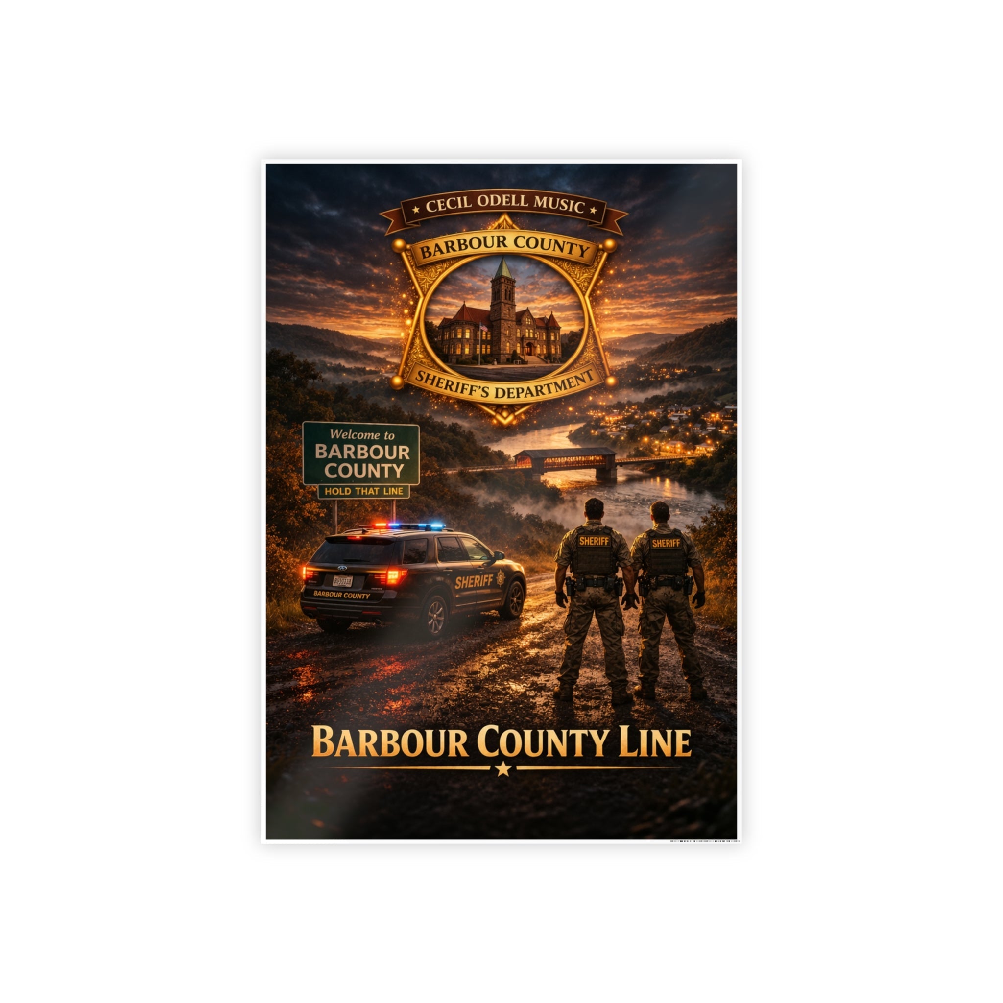 Barbour County Line Police Poster - Cecil Odell Music