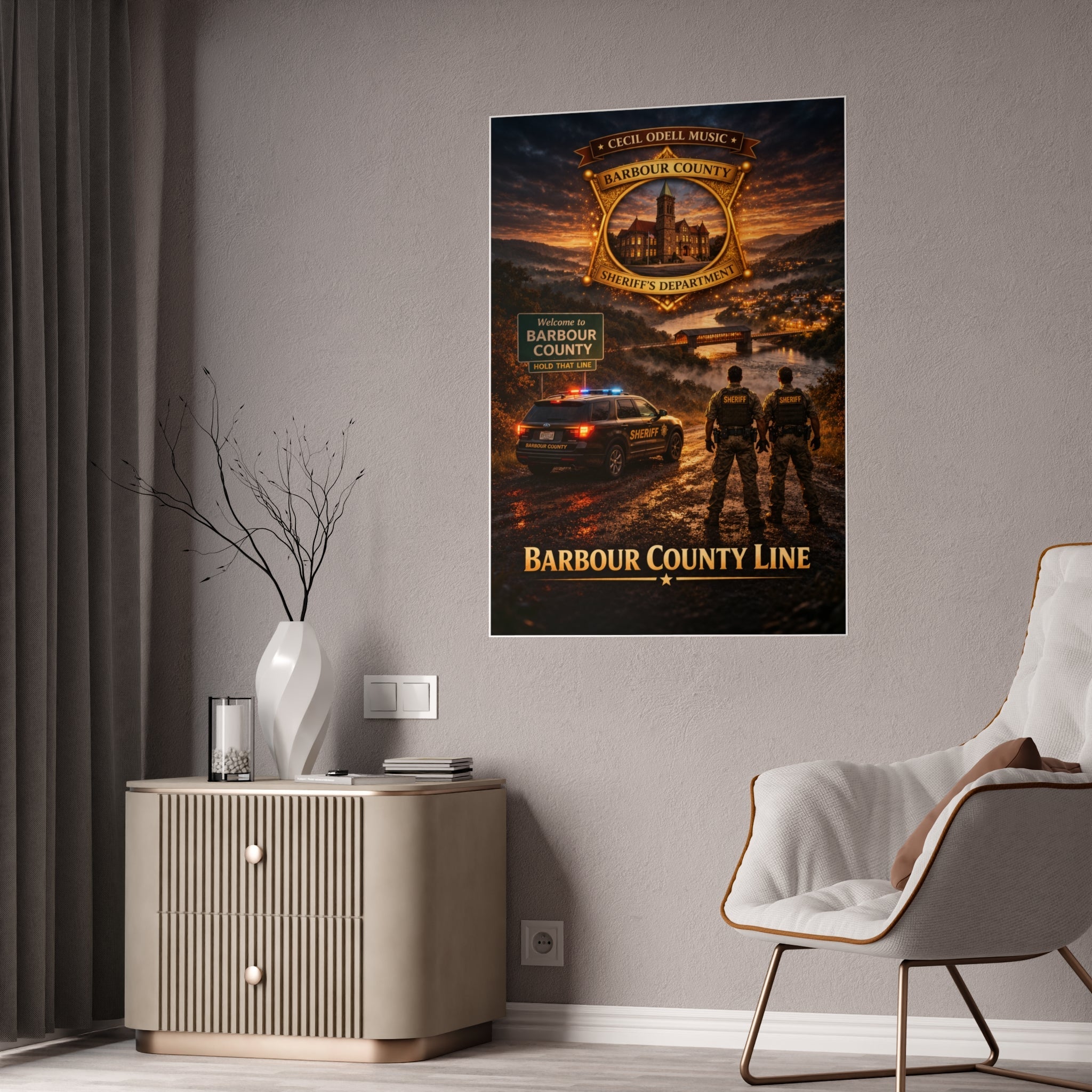 Barbour County Line Police Poster - Cecil Odell Music