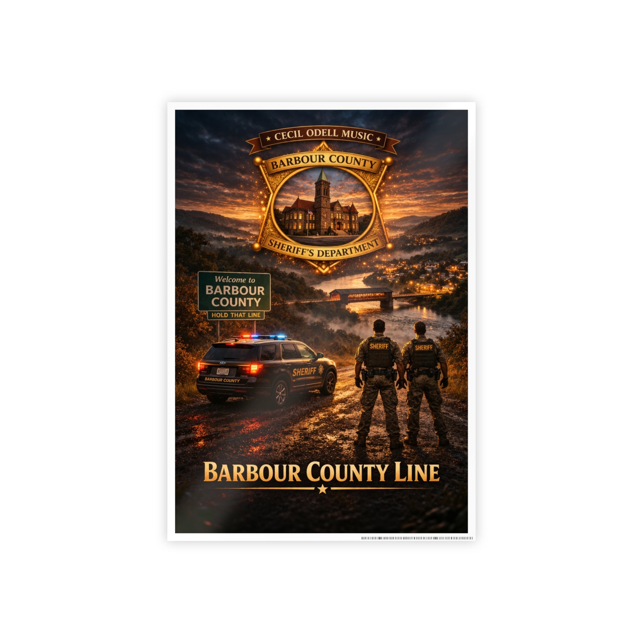 Barbour County Line Police Poster - Cecil Odell Music