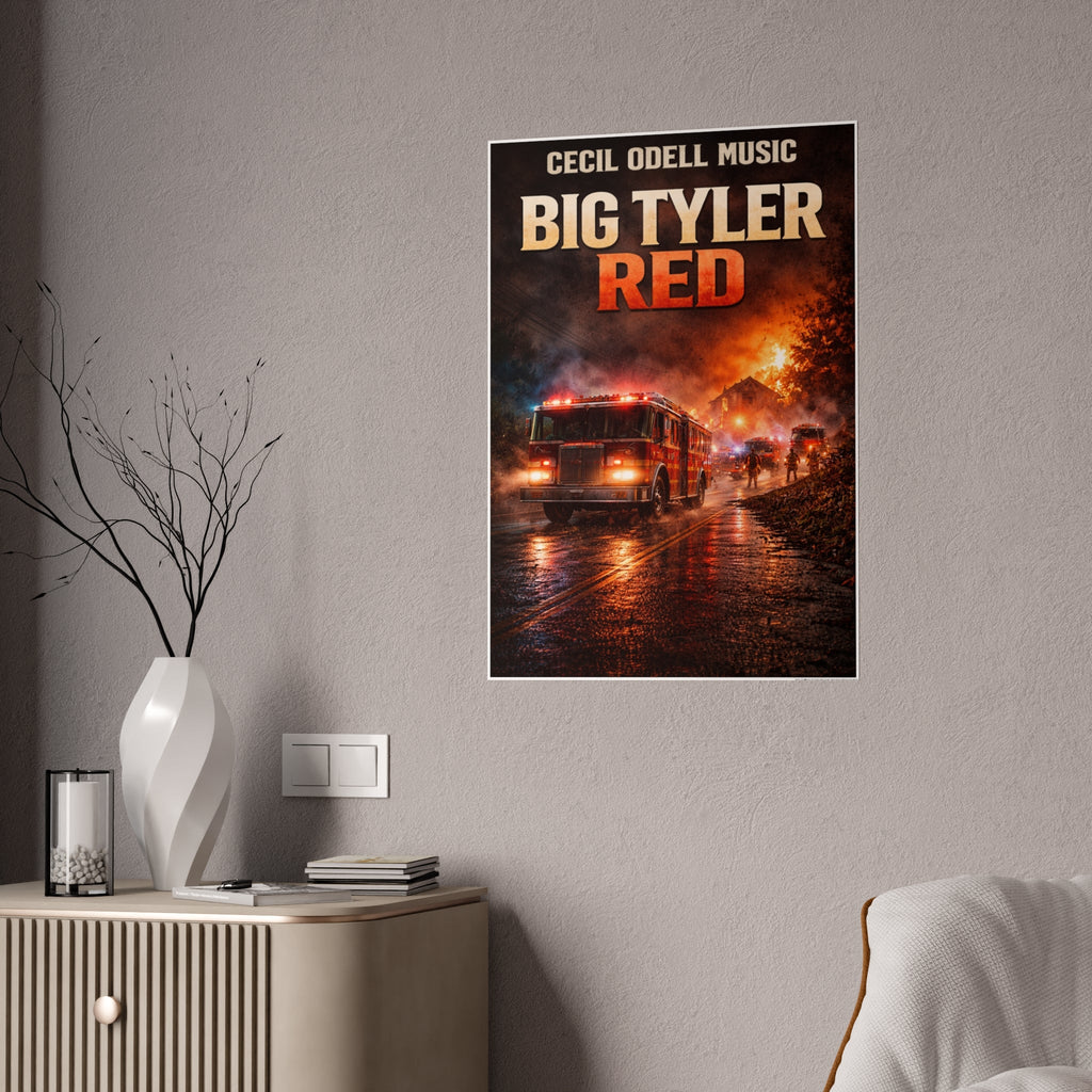 Big Tyler Red Firetruck Poster: Gloss Music Movie Art Print - Cecil Odell Music