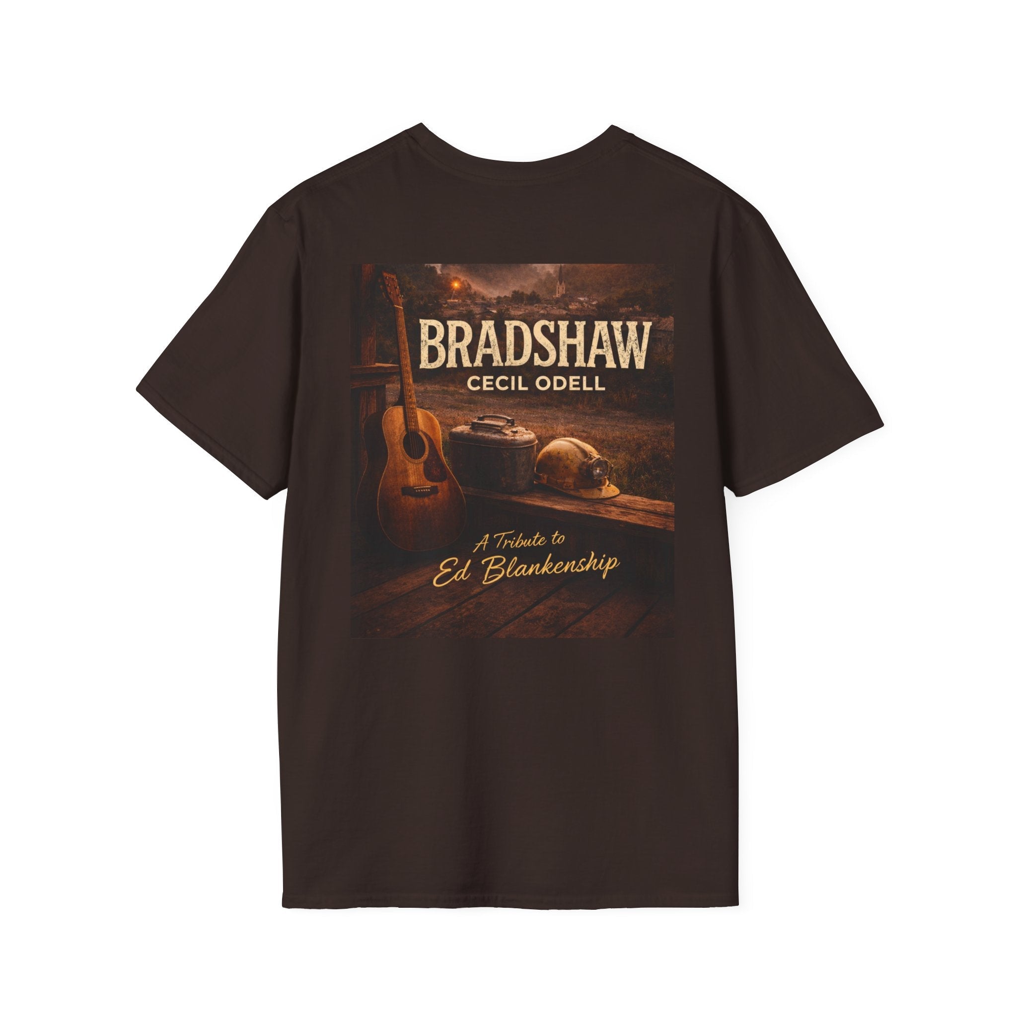 Bradshaw Tribute T-Shirt: West Virginia Line Guitar Music - Cecil Odell Music