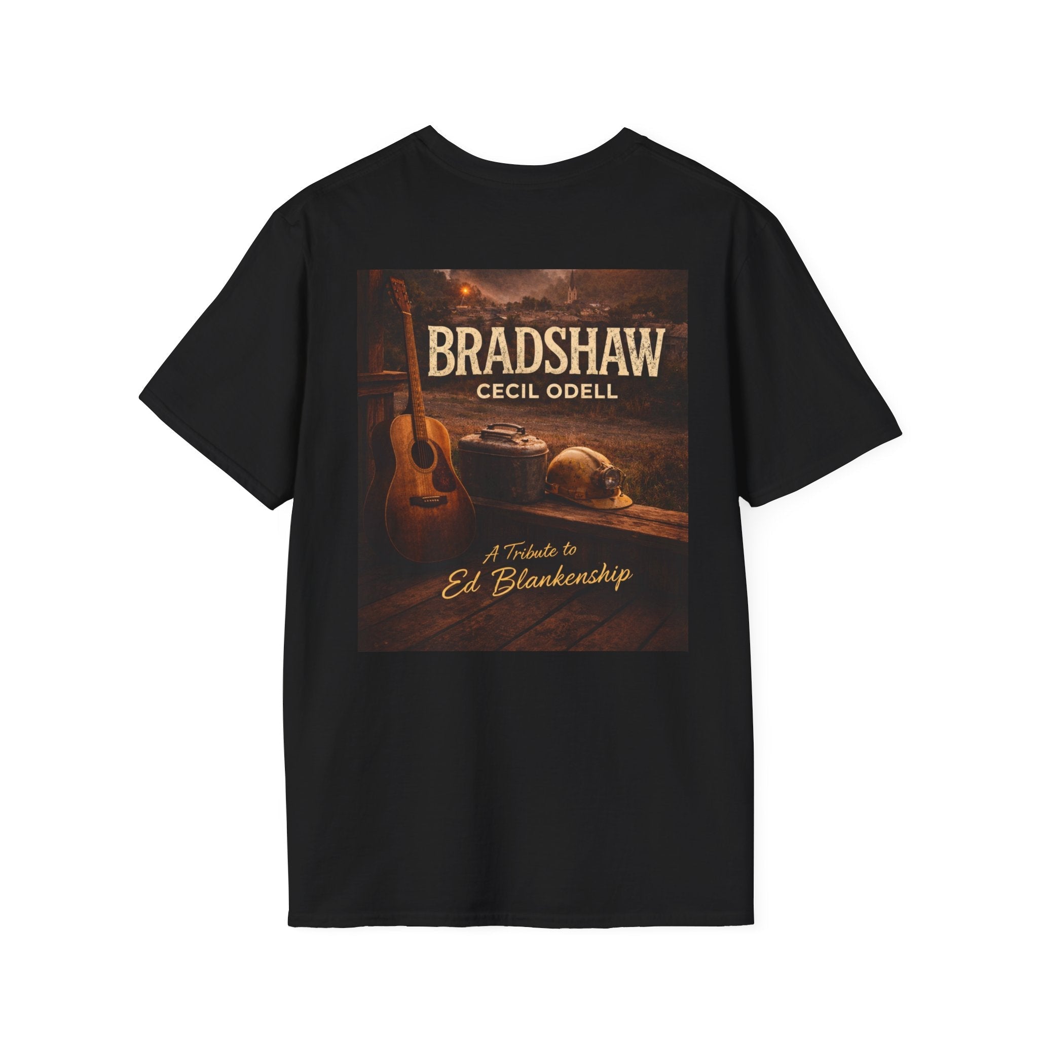Bradshaw Tribute T-Shirt: West Virginia Line Guitar Music - Cecil Odell Music