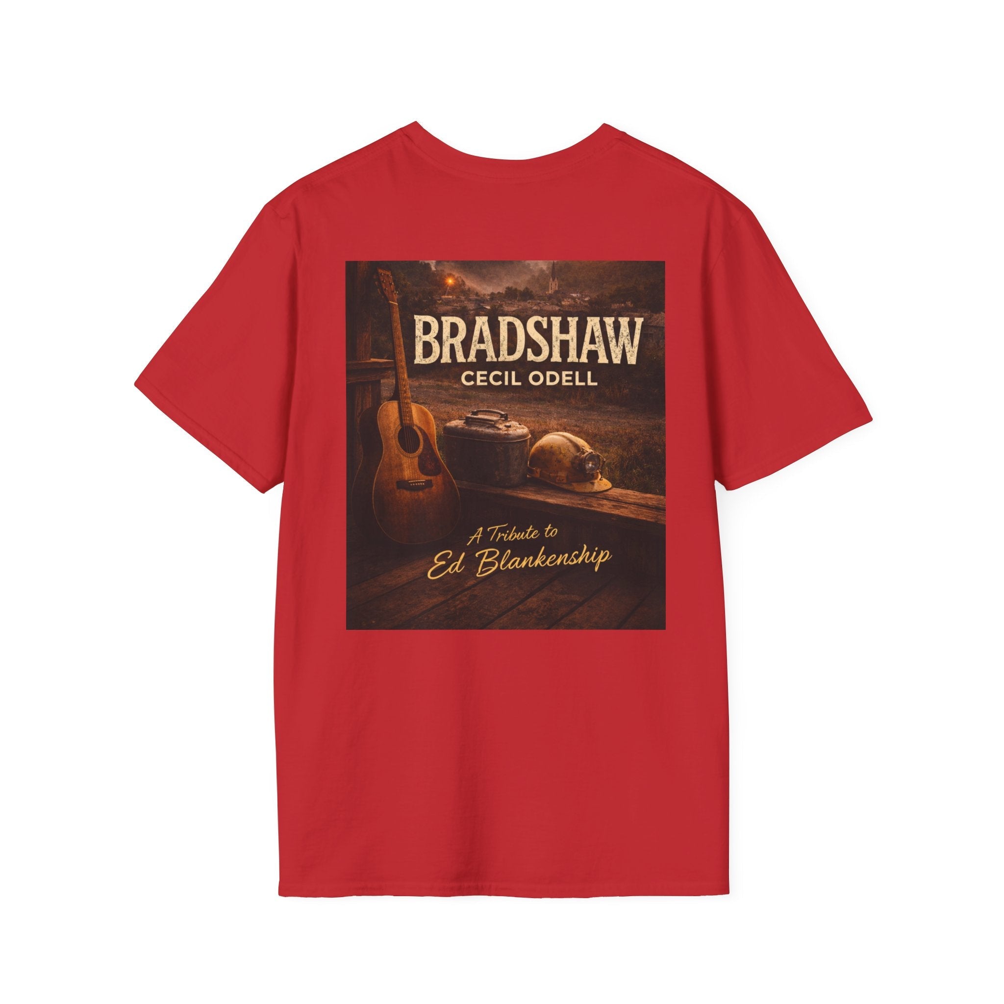 Bradshaw Tribute T-Shirt: West Virginia Line Guitar Music - Cecil Odell Music
