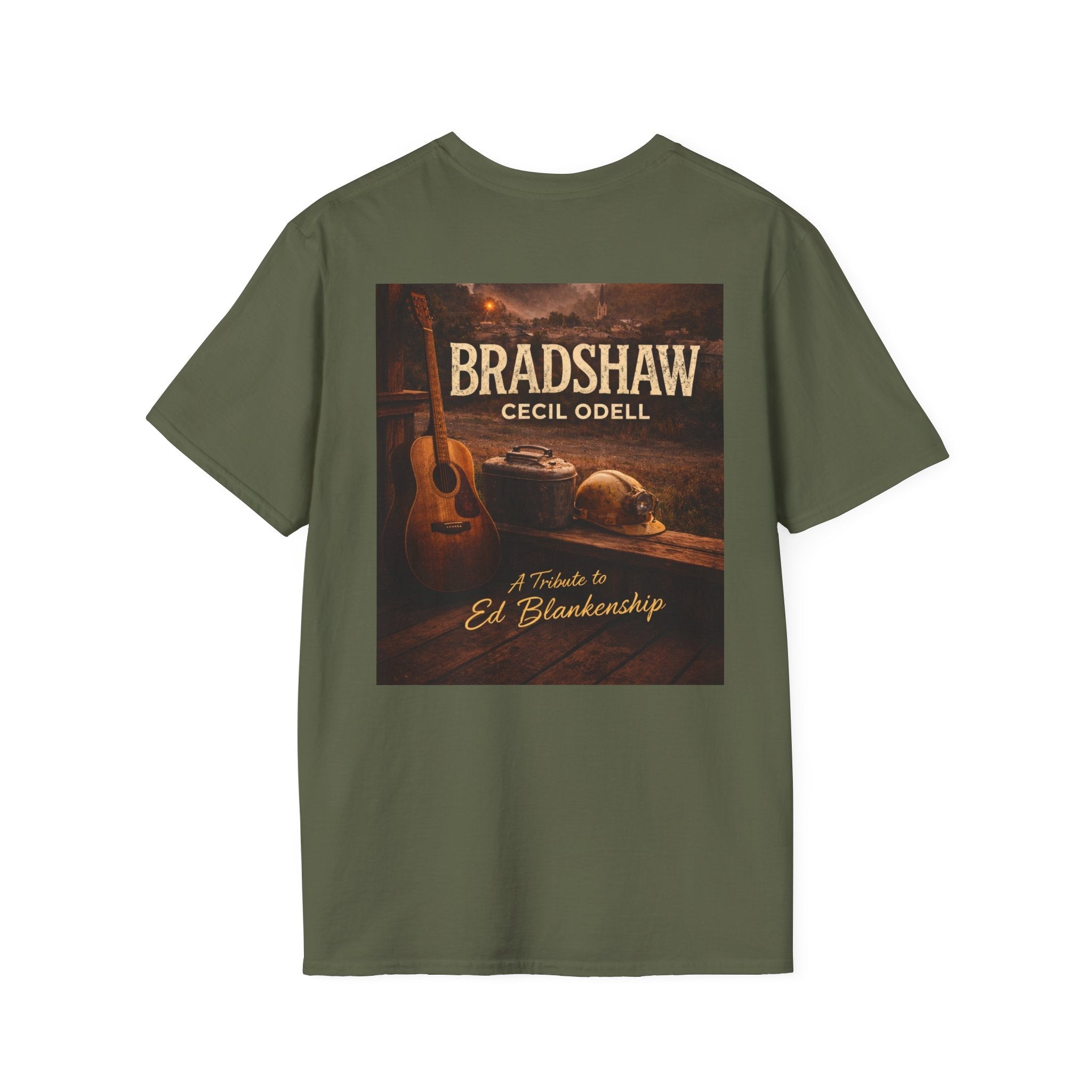 Bradshaw Tribute T-Shirt: West Virginia Line Guitar Music - Cecil Odell Music