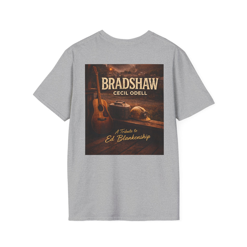 Bradshaw Tribute T-Shirt: West Virginia Line Guitar Music - Cecil Odell Music