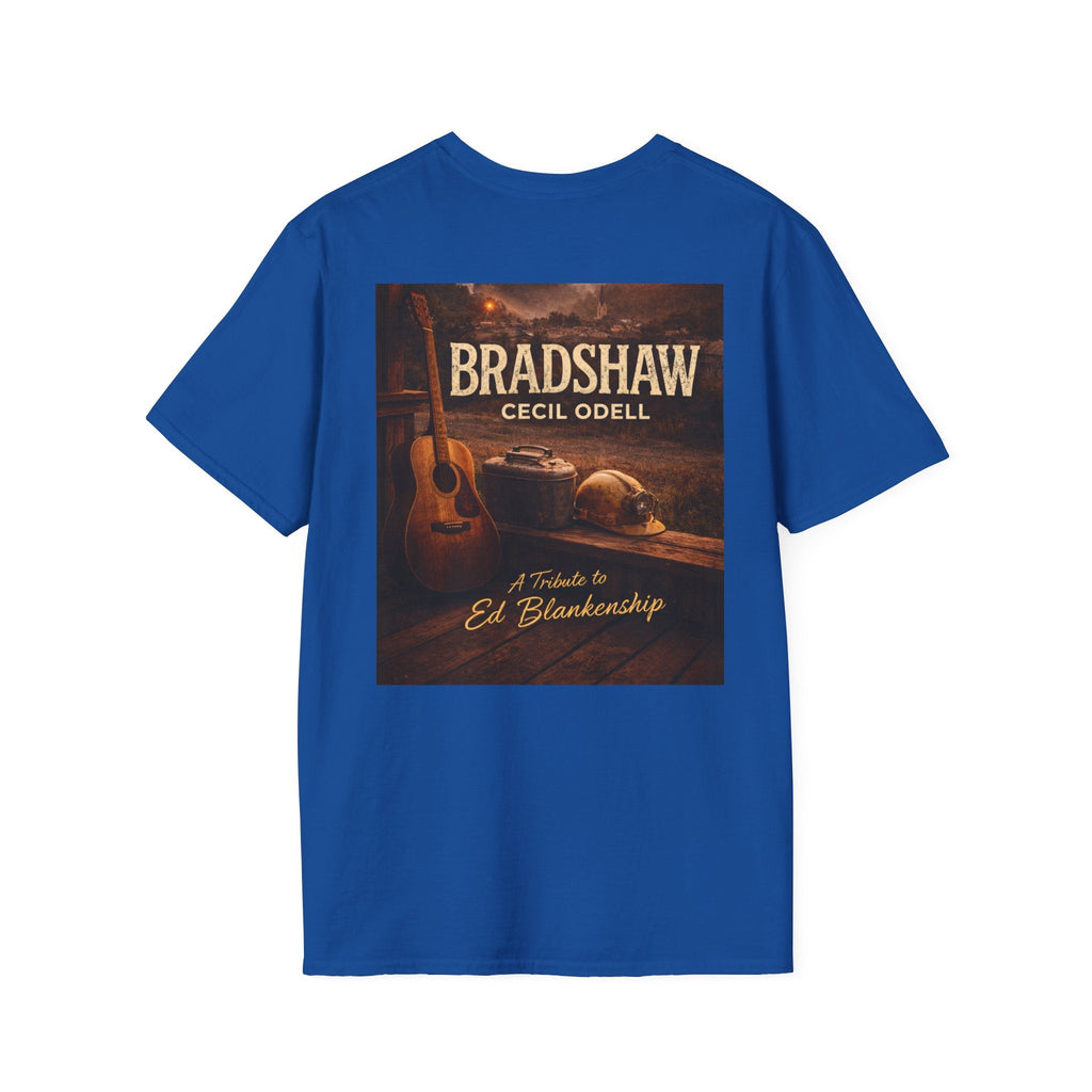 Bradshaw Tribute T-Shirt: West Virginia Line Guitar Music - Cecil Odell Music