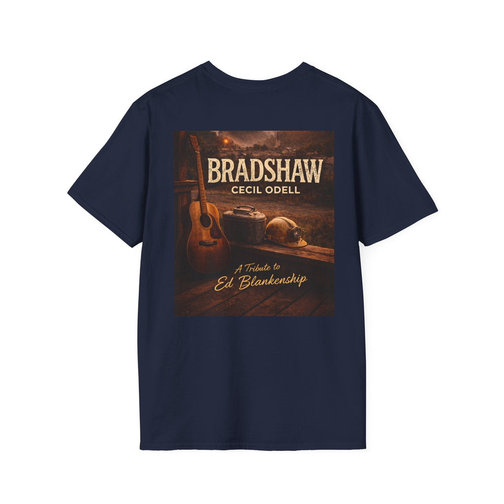 Bradshaw Tribute T-Shirt: West Virginia Line Guitar Music - Cecil Odell Music