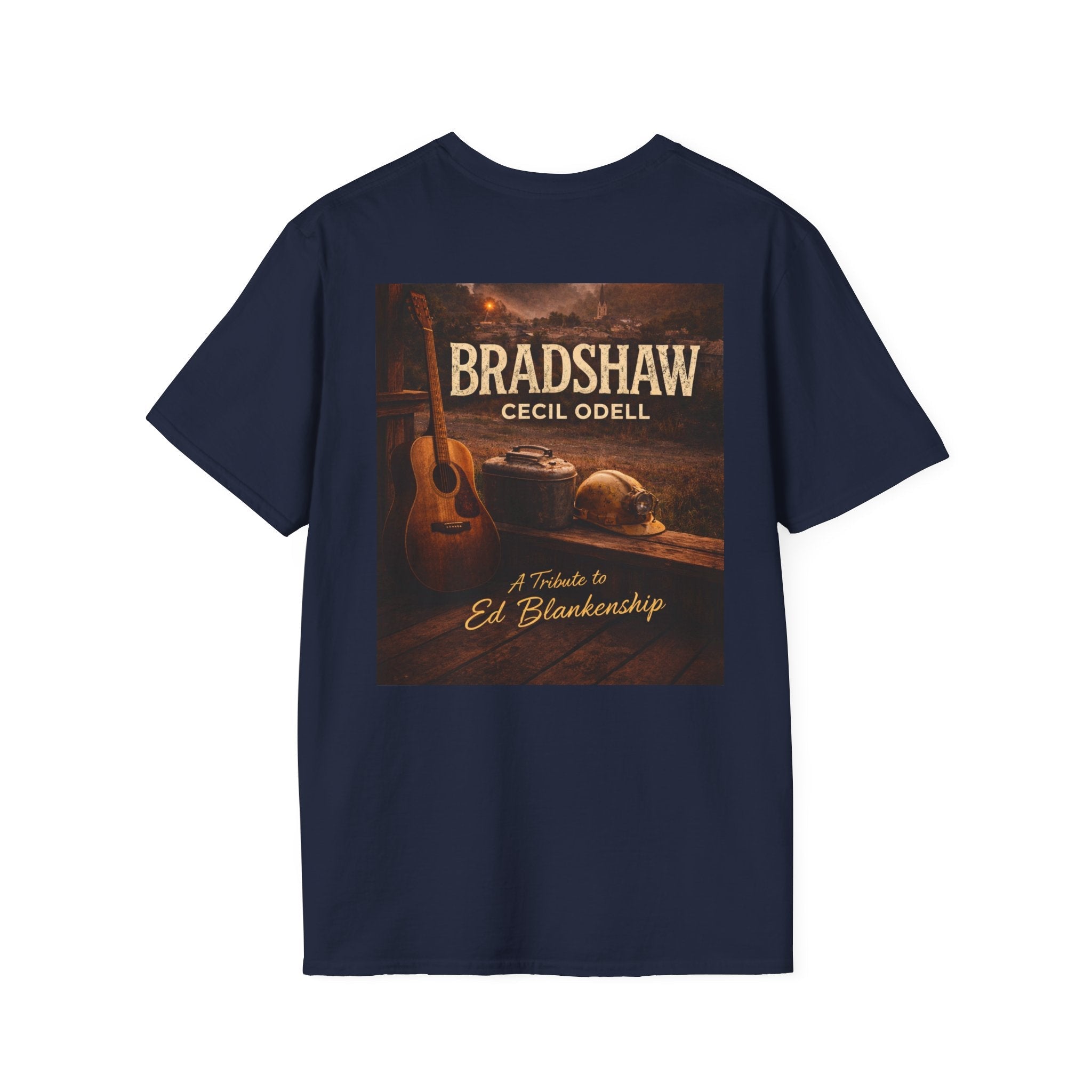 Bradshaw Tribute T-Shirt: West Virginia Line Guitar Music - Cecil Odell Music