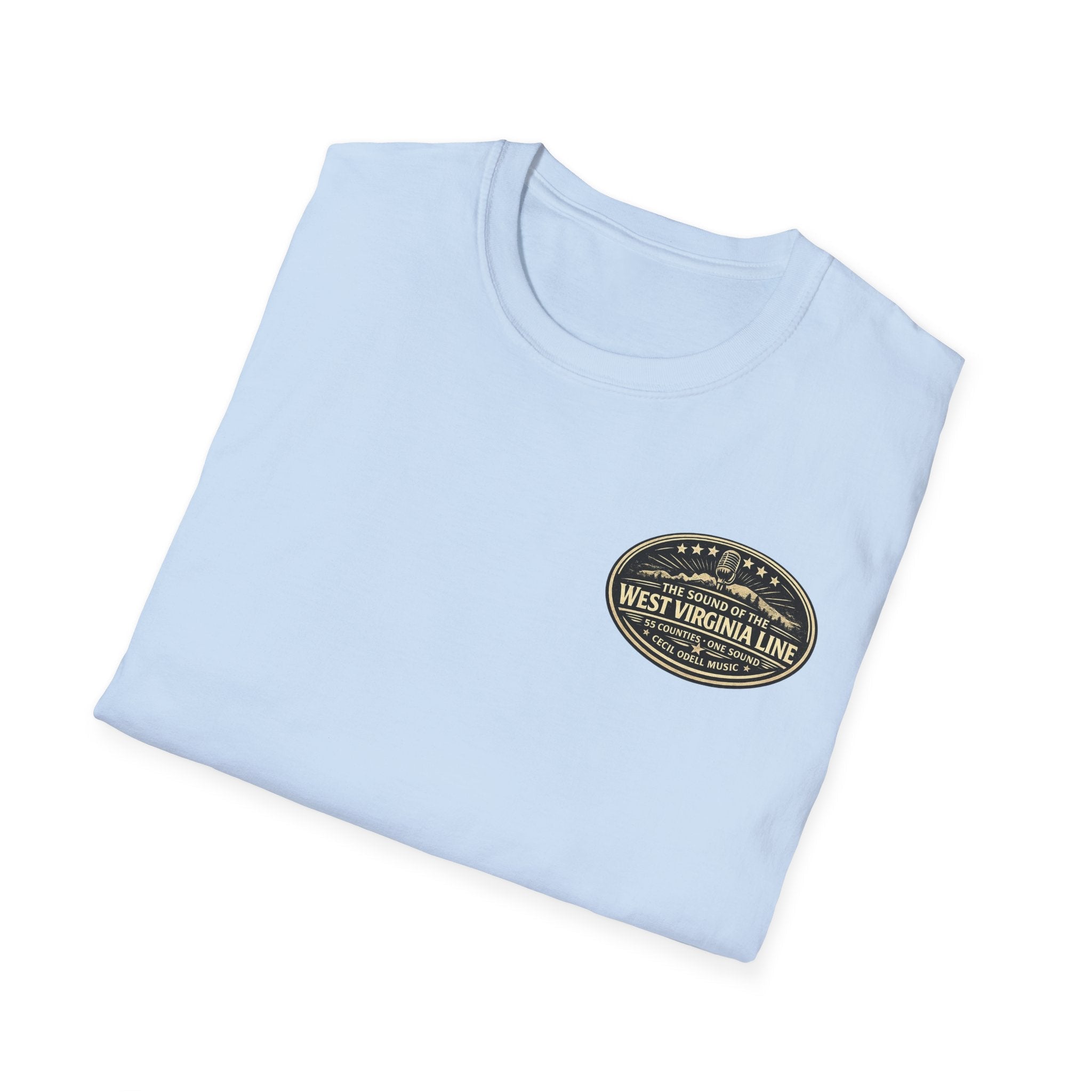 Bradshaw Tribute T-Shirt: West Virginia Line Guitar Music - Cecil Odell Music