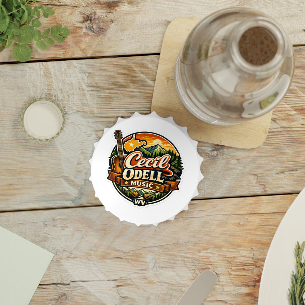 Cecil Odell Music Bottle Opener: WV Mountain Guitar Logo - Cecil Odell Music