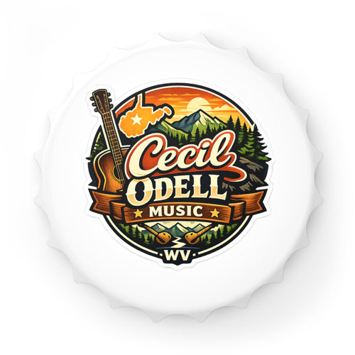 Cecil Odell Music Bottle Opener: WV Mountain Guitar Logo - Cecil Odell Music