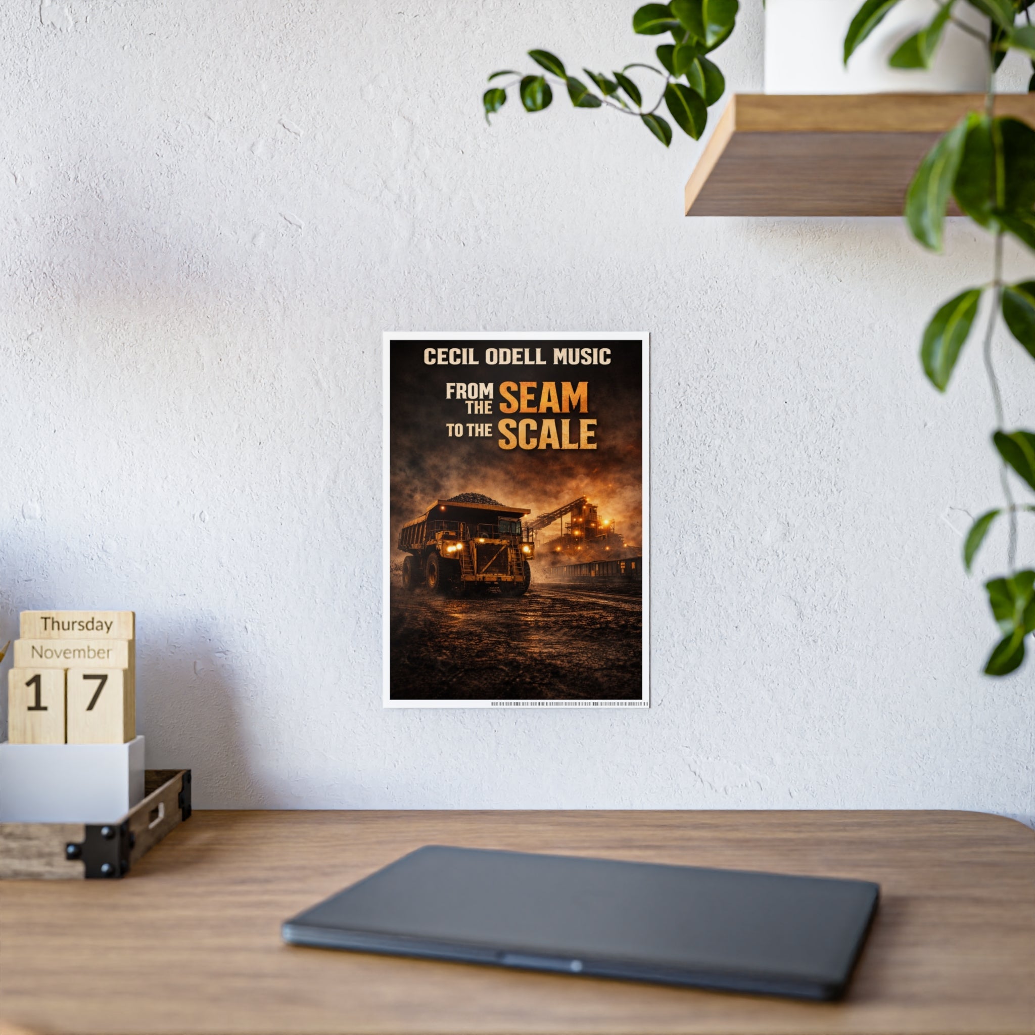 Cecil Odell Music “From the Seam to the Scale” Gloss Poster: Industrial Mining Art Print - Cecil Odell Music