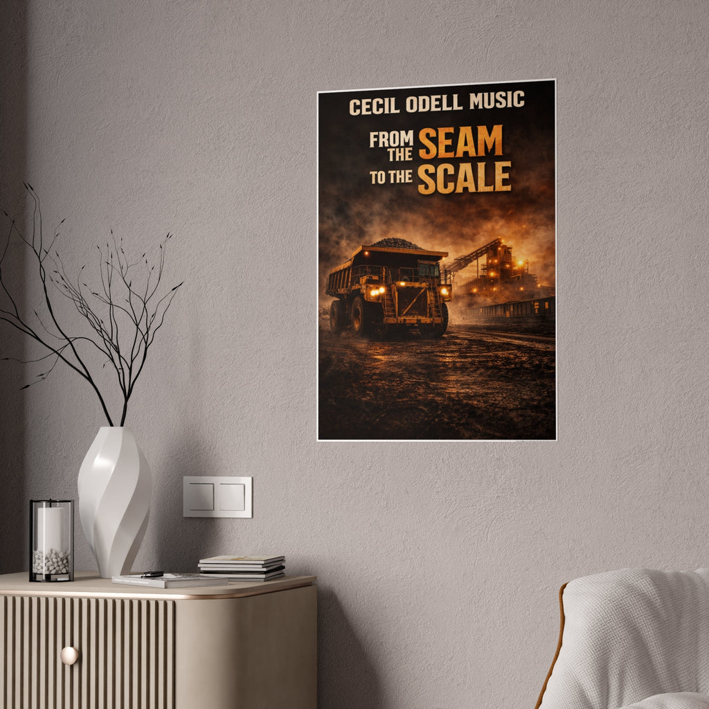Cecil Odell Music “From the Seam to the Scale” Gloss Poster: Industrial Mining Art Print - Cecil Odell Music