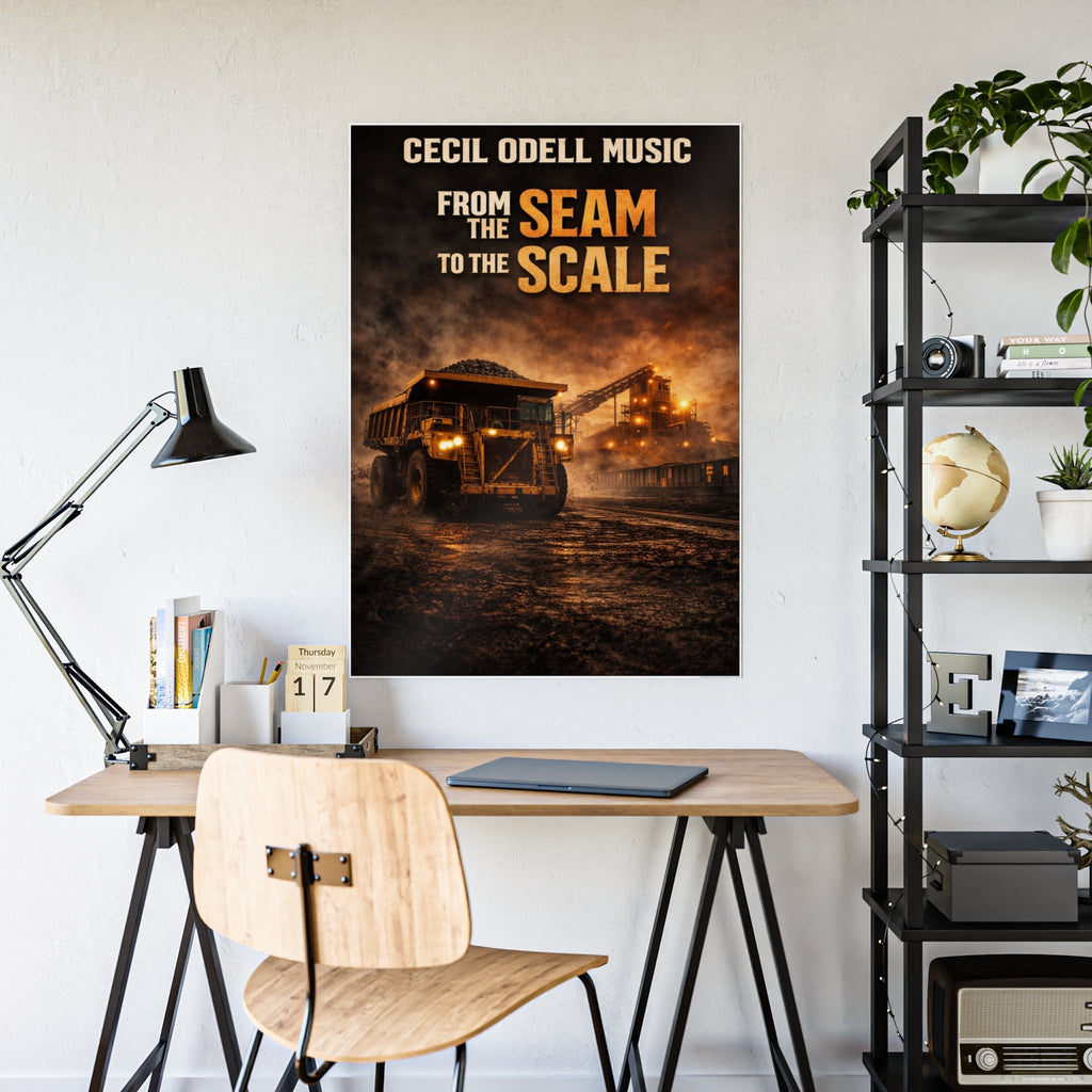 Cecil Odell Music “From the Seam to the Scale” Gloss Poster: Industrial Mining Art Print - Cecil Odell Music