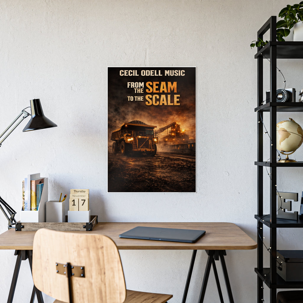 Cecil Odell Music “From the Seam to the Scale” Gloss Poster: Industrial Mining Art Print - Cecil Odell Music