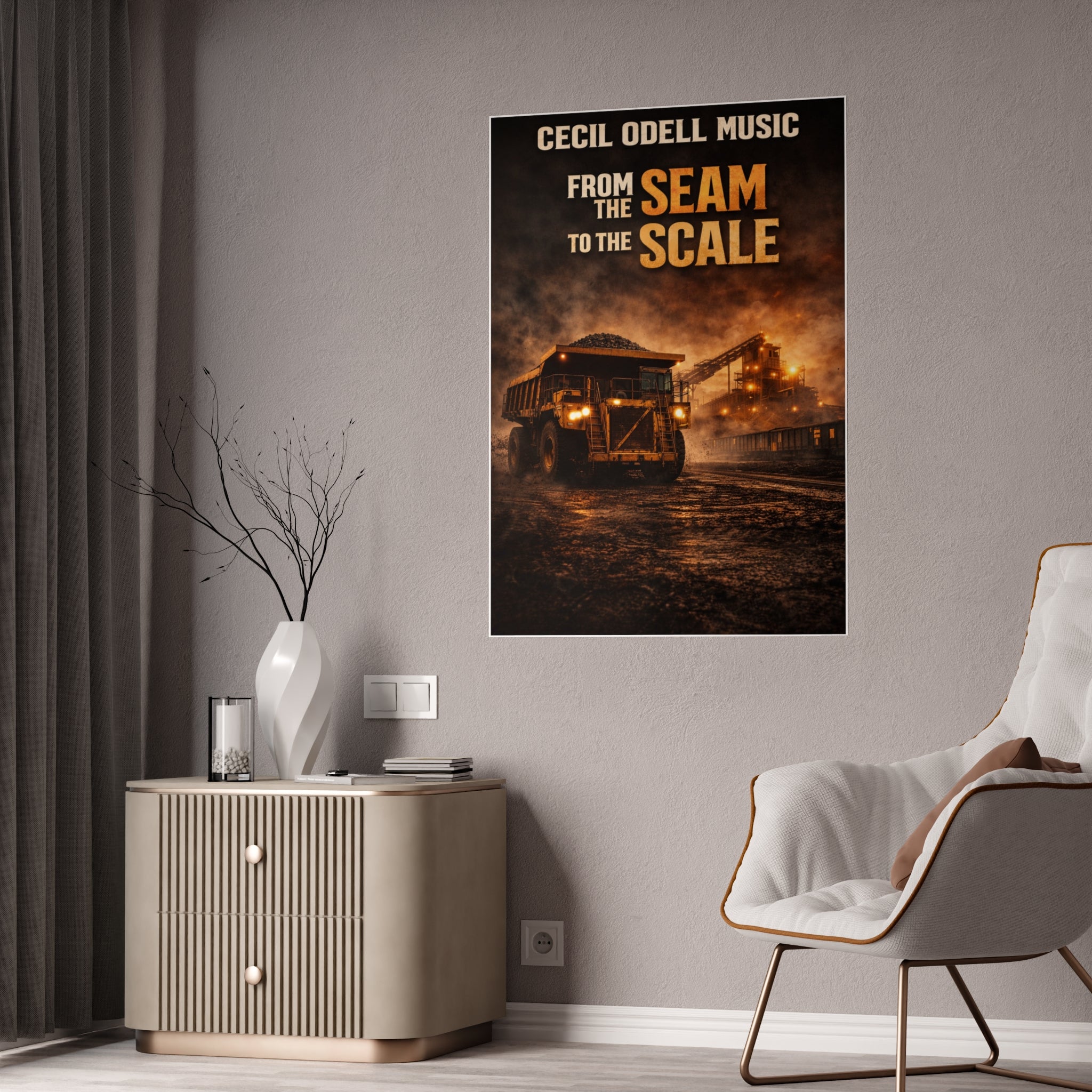 Cecil Odell Music “From the Seam to the Scale” Gloss Poster: Industrial Mining Art Print - Cecil Odell Music