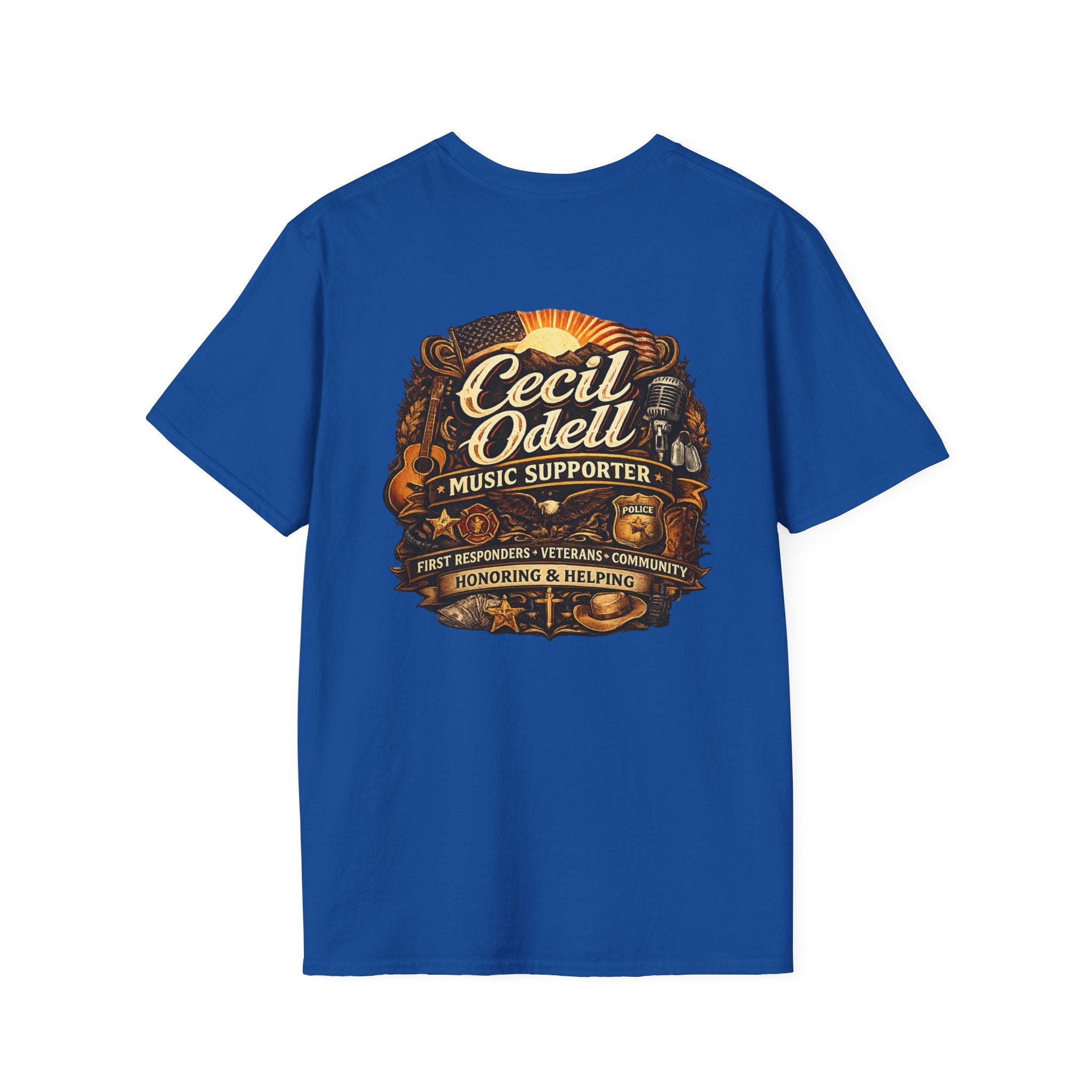 Cecil Odell Music Supporter Tee: Honoring First Responders & Veterans - Cecil Odell Music