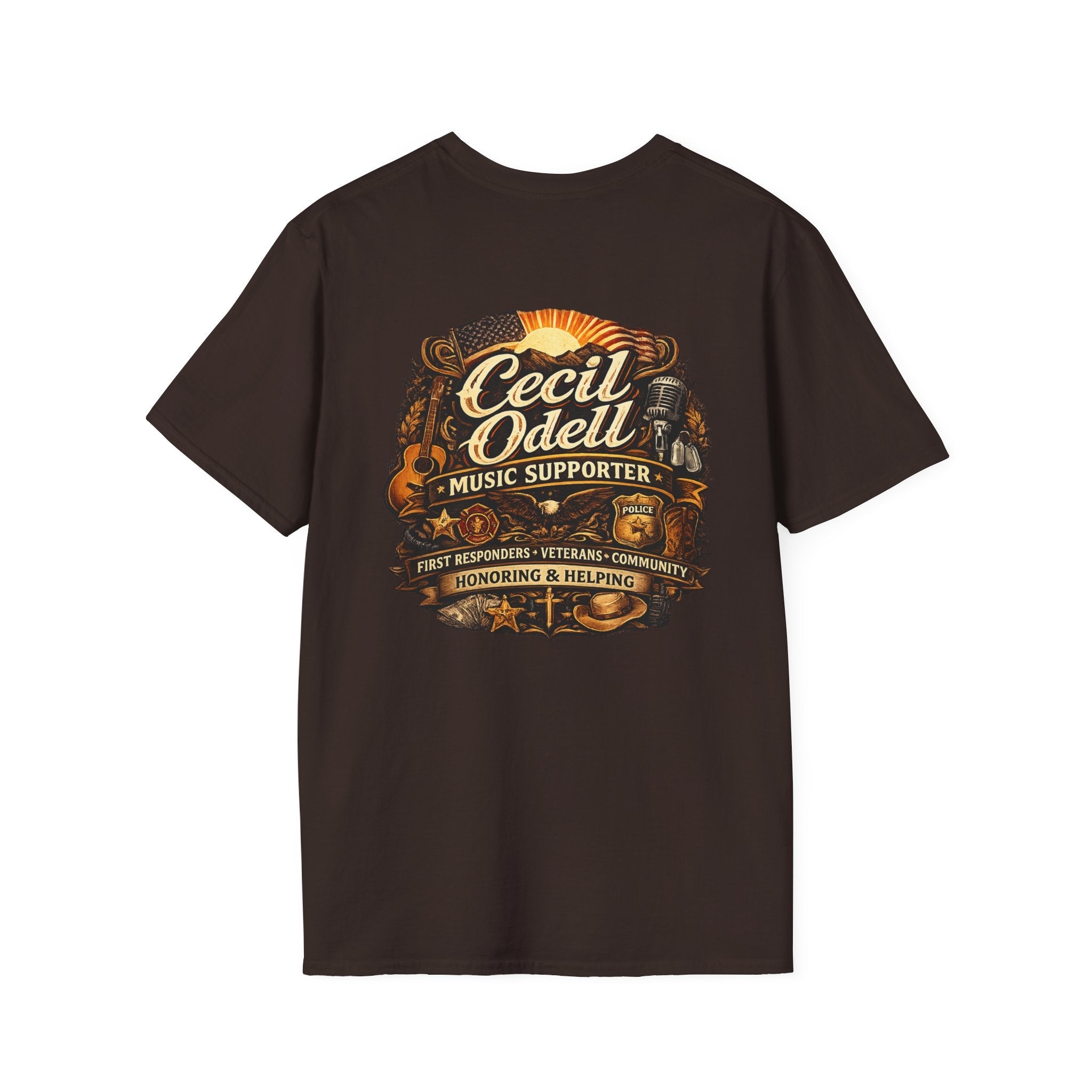 Cecil Odell Music Supporter Tee: Honoring First Responders & Veterans - Cecil Odell Music