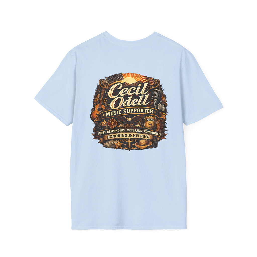 Cecil Odell Music Supporter Tee: Honoring First Responders & Veterans - Cecil Odell Music