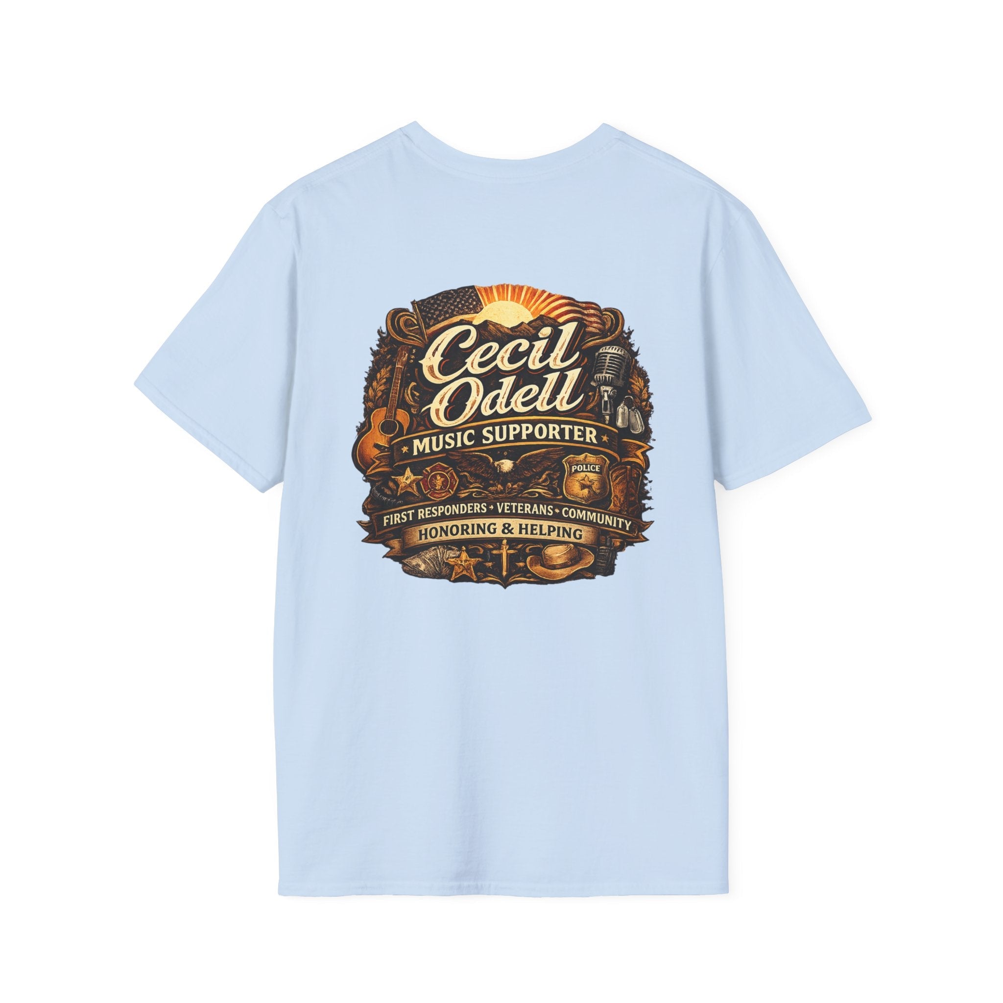 Cecil Odell Music Supporter Tee: Honoring First Responders & Veterans - Cecil Odell Music