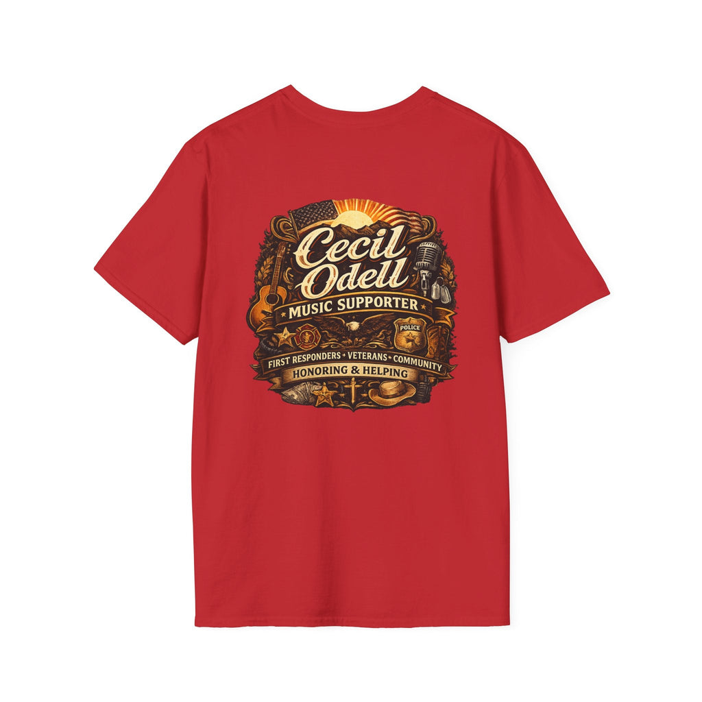 Cecil Odell Music Supporter Tee: Honoring First Responders & Veterans - Cecil Odell Music