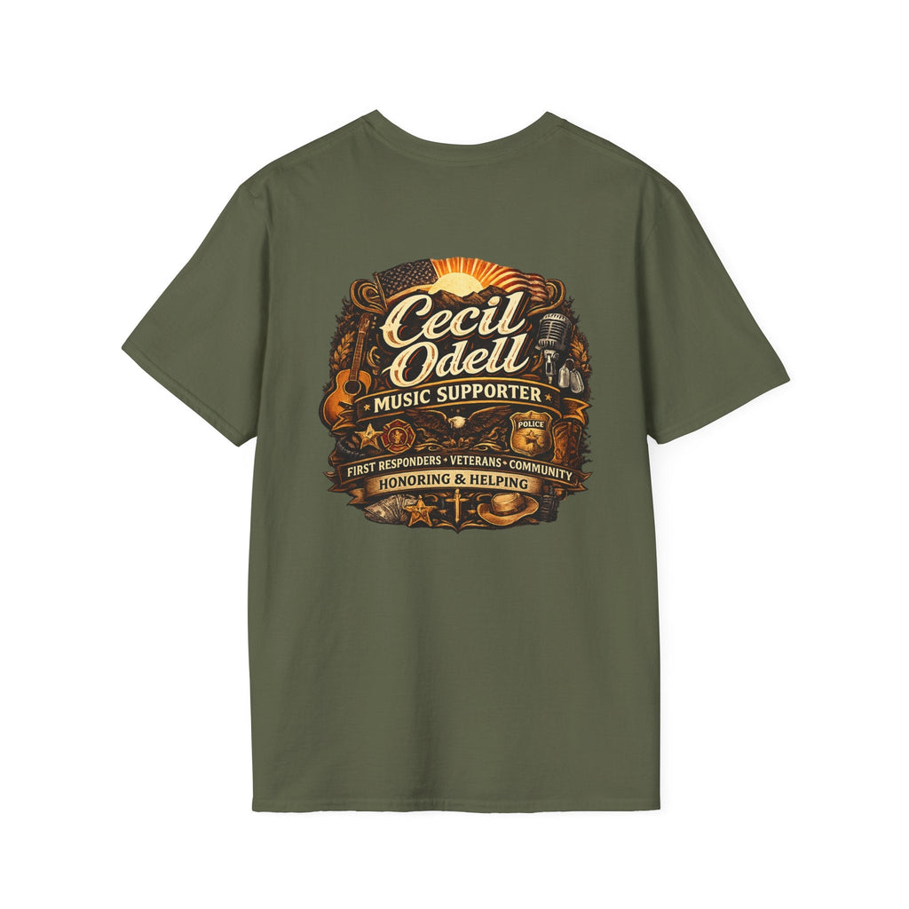 Cecil Odell Music Supporter Tee: Honoring First Responders & Veterans - Cecil Odell Music