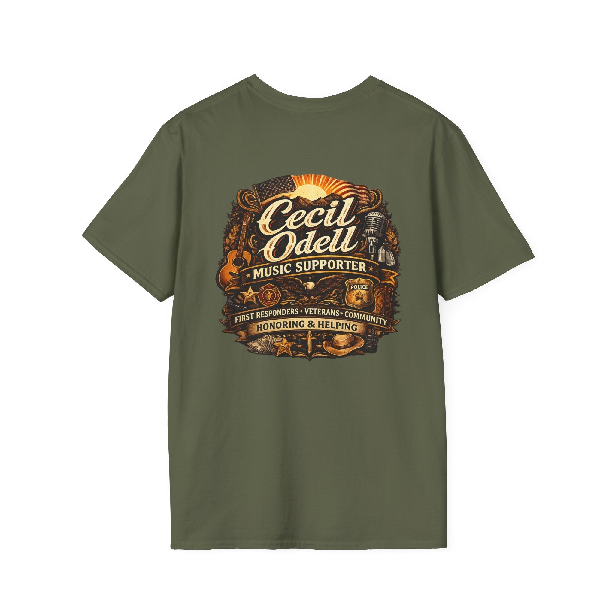 Cecil Odell Music Supporter Tee: Honoring First Responders & Veterans - Cecil Odell Music