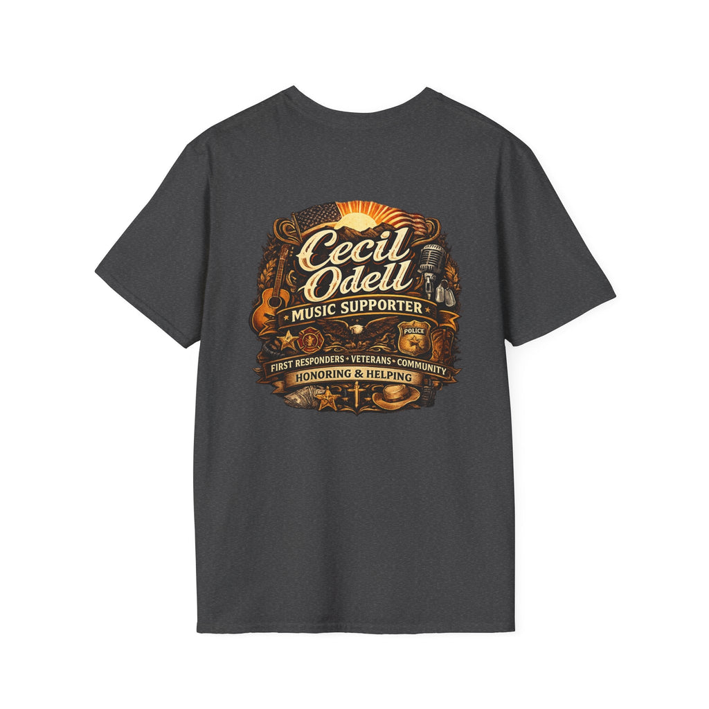 Cecil Odell Music Supporter Tee: Honoring First Responders & Veterans - Cecil Odell Music