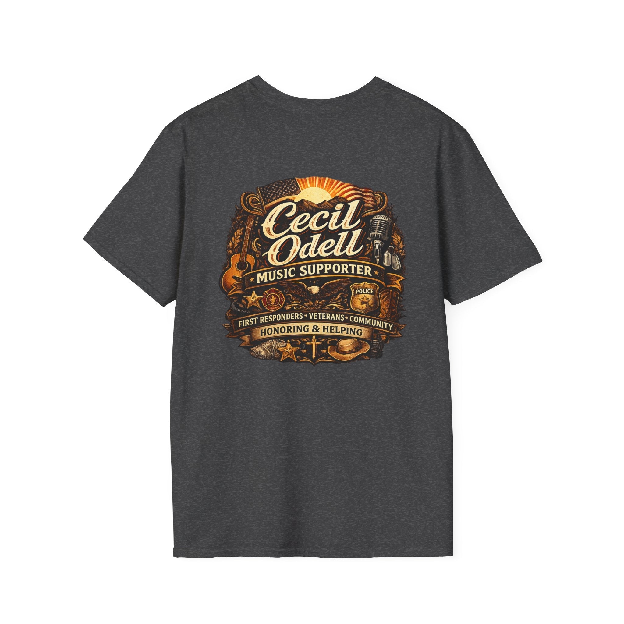 Cecil Odell Music Supporter Tee: Honoring First Responders & Veterans - Cecil Odell Music