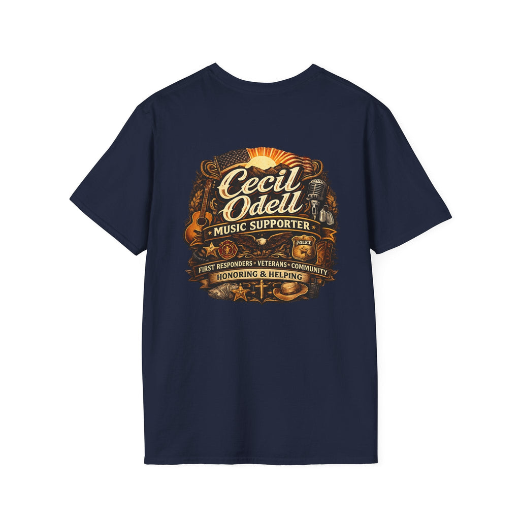 Cecil Odell Music Supporter Tee: Honoring First Responders & Veterans - Cecil Odell Music