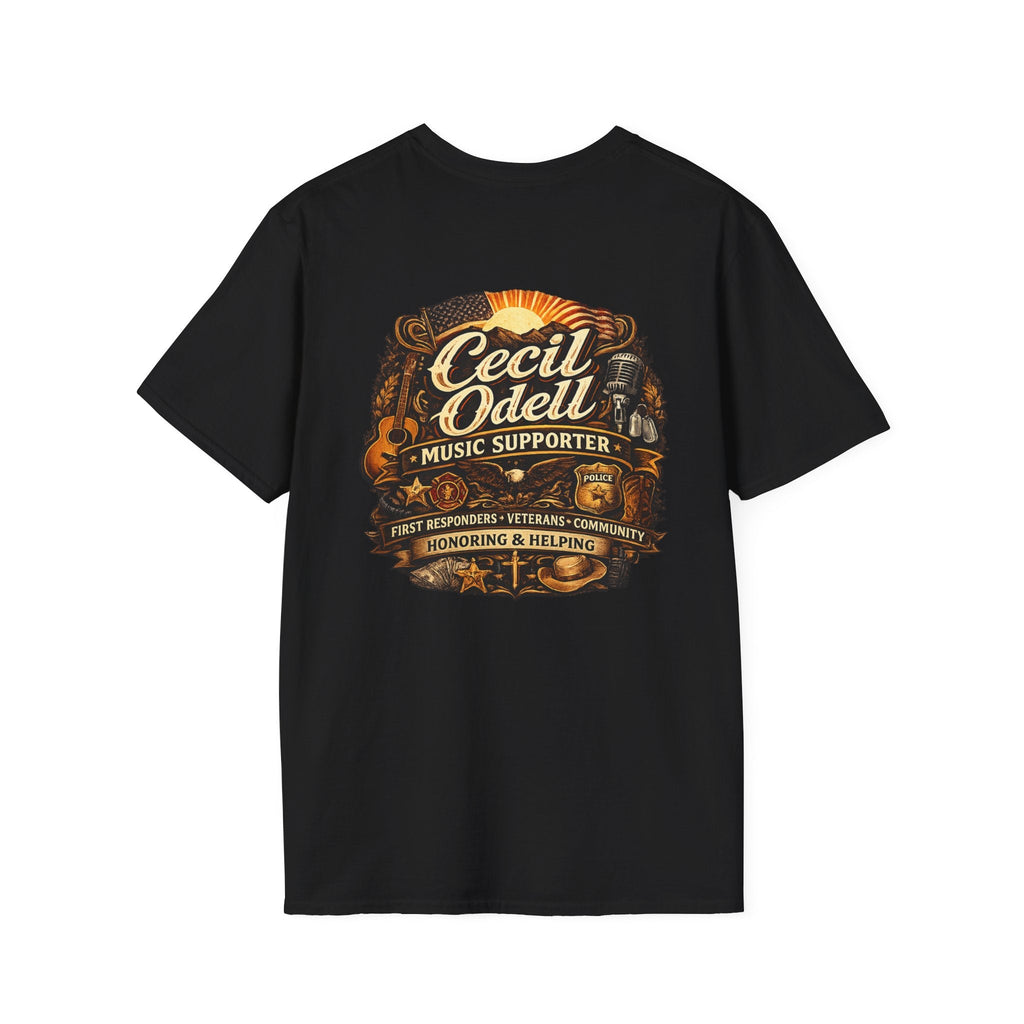 Cecil Odell Music Supporter Tee: Honoring First Responders & Veterans - Cecil Odell Music