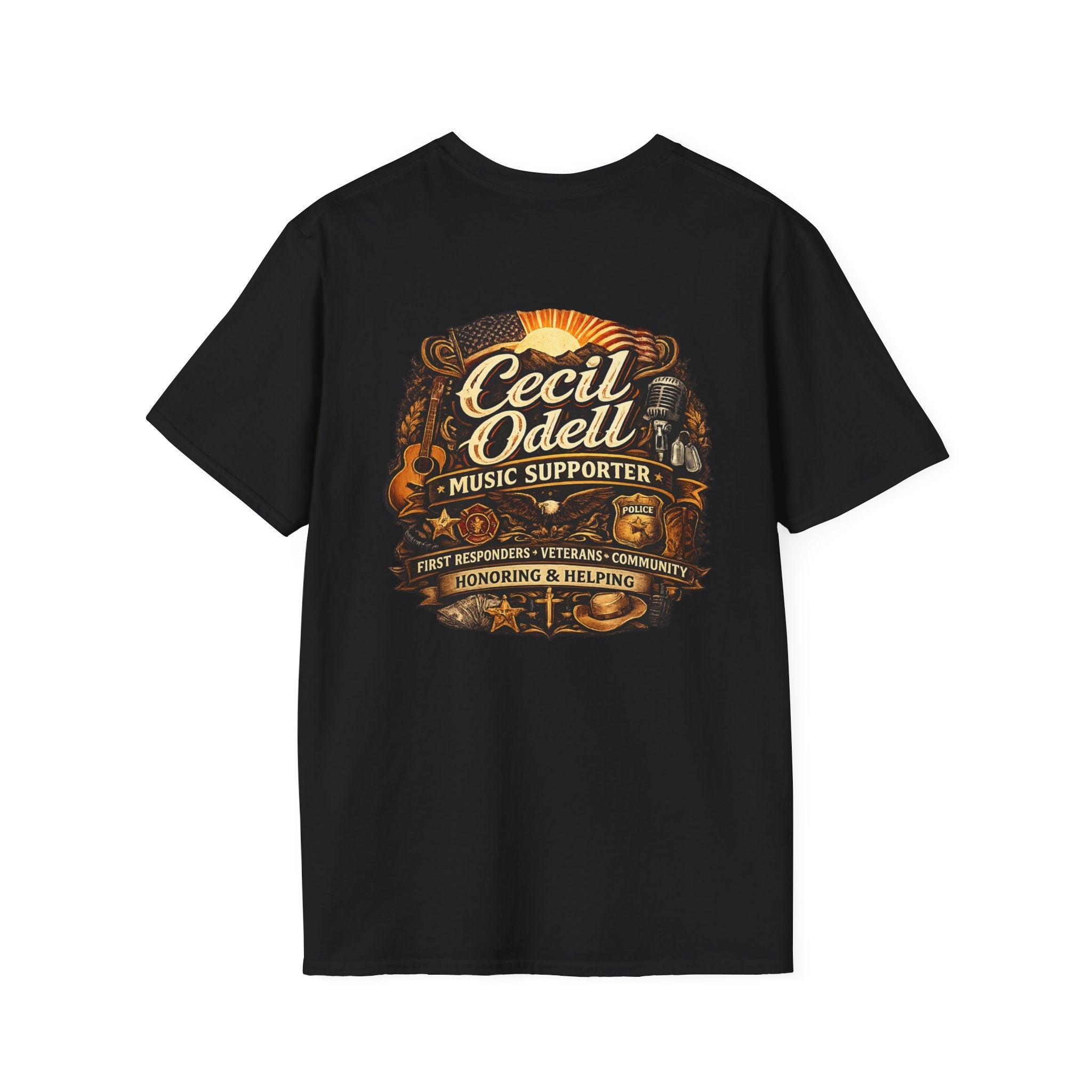Cecil Odell Music Supporter Tee: Honoring First Responders & Veterans - Cecil Odell Music