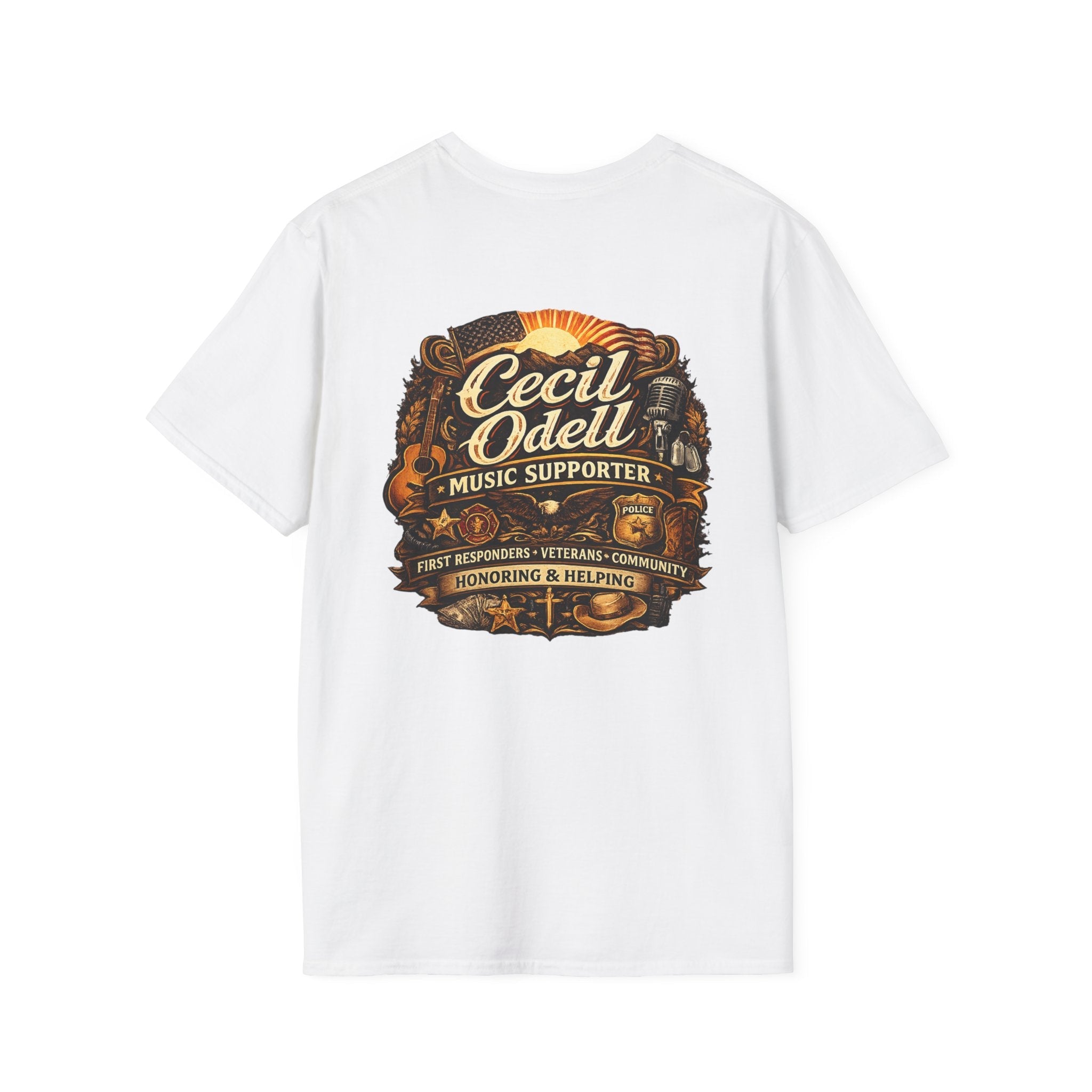 Cecil Odell Music Supporter Tee: Honoring First Responders & Veterans - Cecil Odell Music