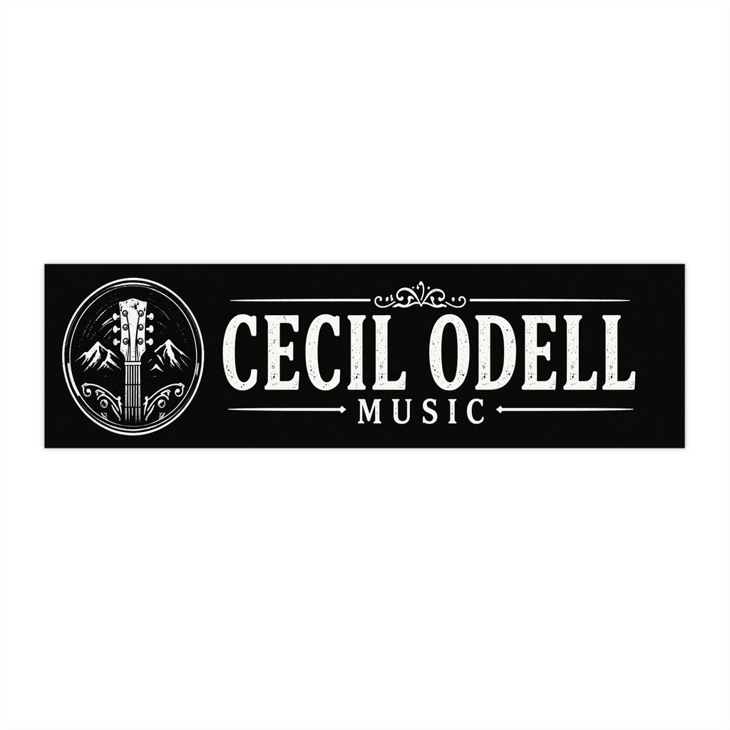 Cecil Odell Music Vinyl Bumper Sticker: Vintage Guitar Logo - Cecil Odell Music