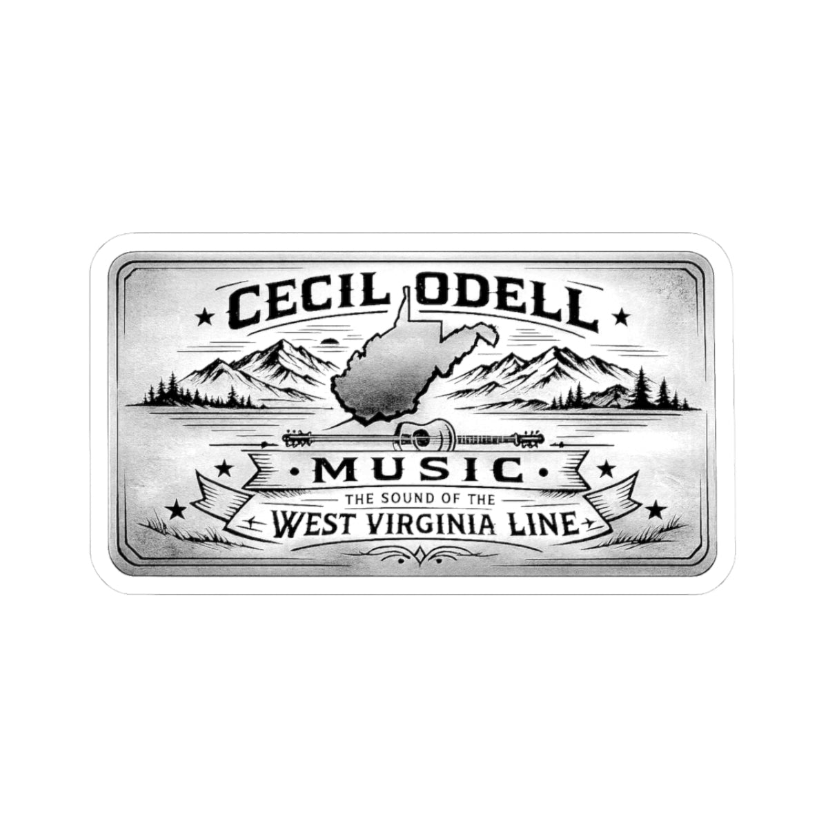Cecil Odell 'West Virginia Line' Kiss - Cut Music Sticker - Cecil Odell Music