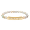 Engraved Natural Stone Bar Bracelet: 'Hold the Line' Stretch Beaded Bracelet - Cecil Odell Music