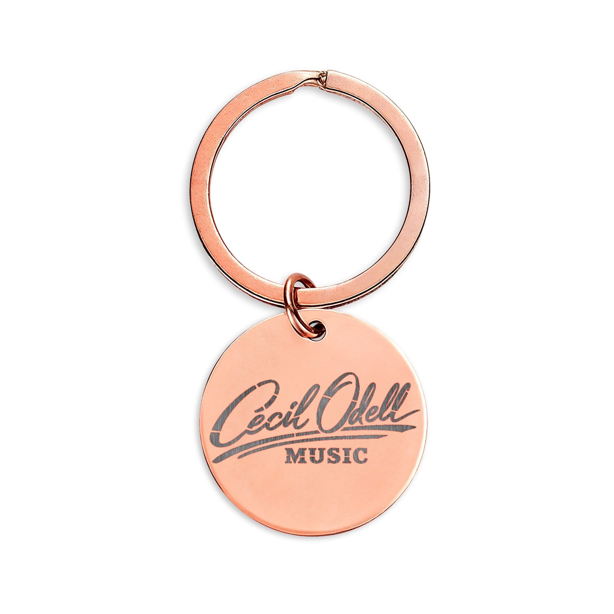 Engraved Stainless Steel Round Keychain: 'Cecil Odell Music' Logo - Cecil Odell Music