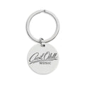 Engraved Stainless Steel Round Keychain: 'Cecil Odell Music' Logo - Cecil Odell Music