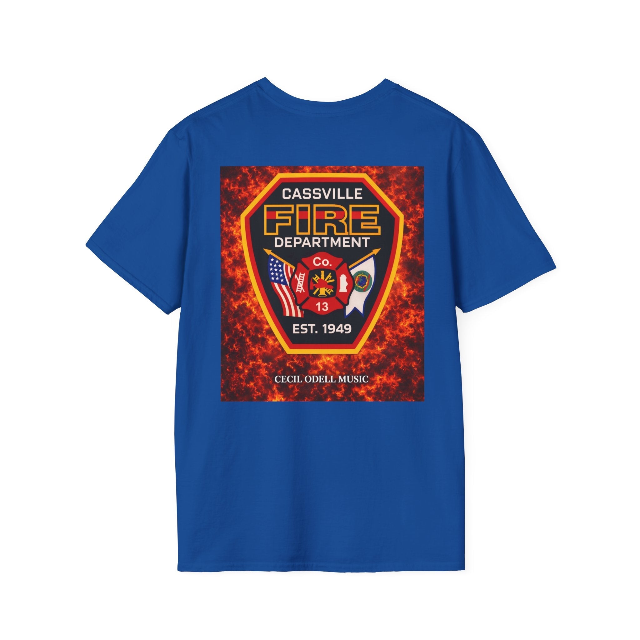 Fire Department T-Shirt: Cassville Fire Dept Patch Design - Cecil Odell Music