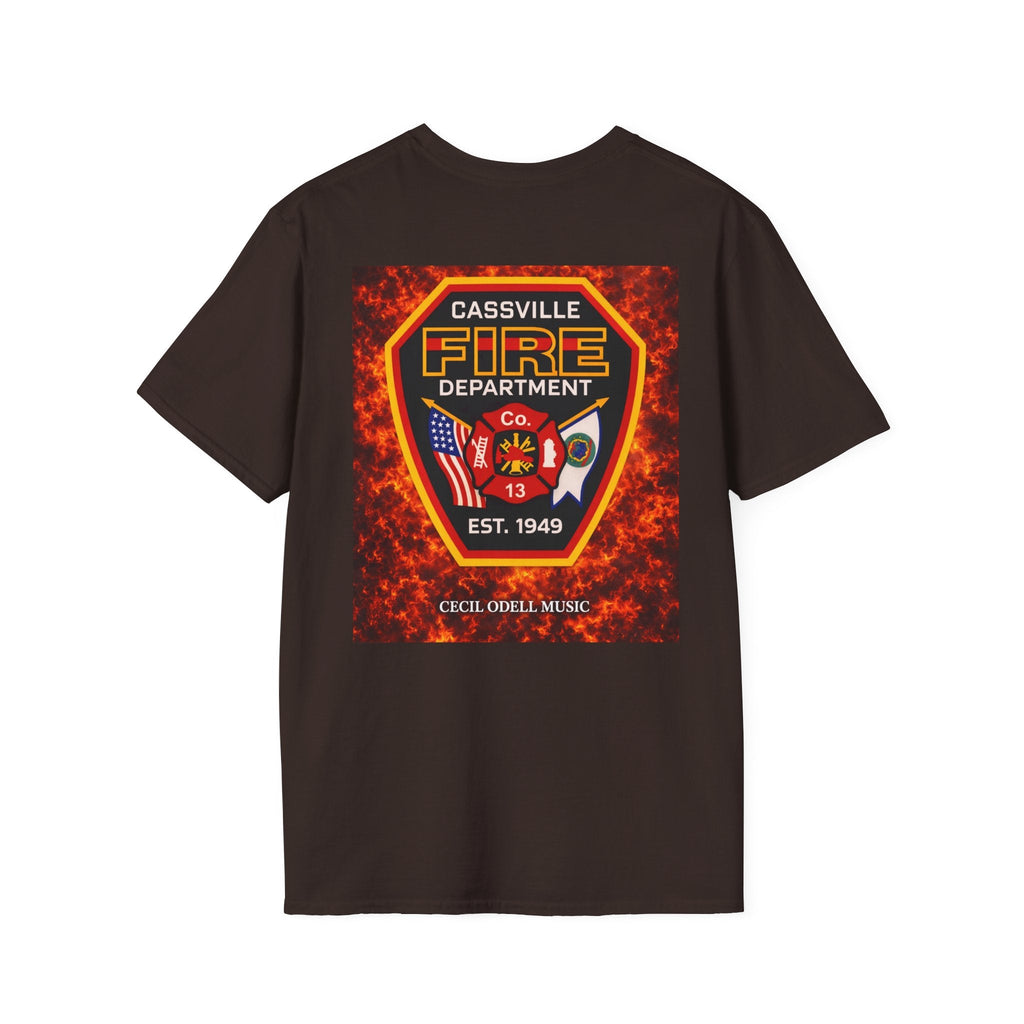 Fire Department T-Shirt: Cassville Fire Dept Patch Design - Cecil Odell Music