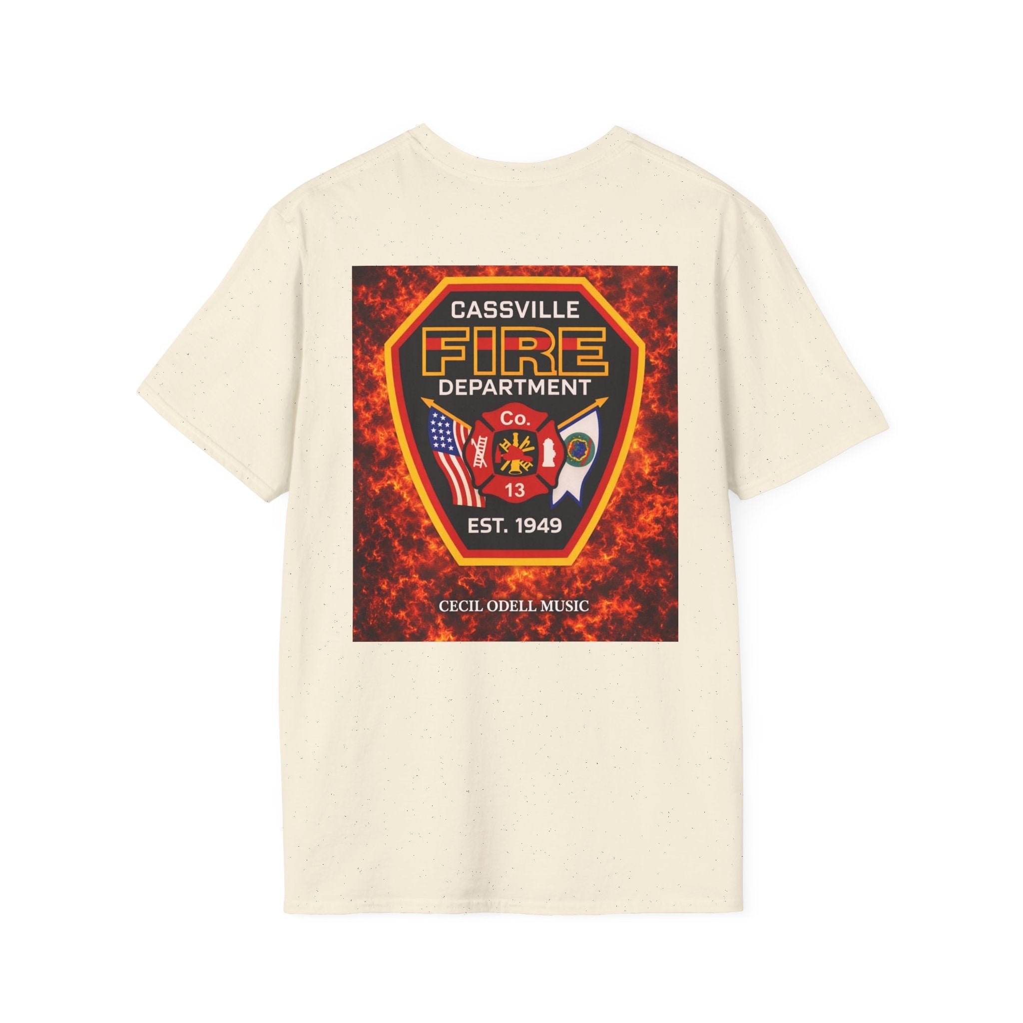 Fire Department T-Shirt: Cassville Fire Dept Patch Design - Cecil Odell Music