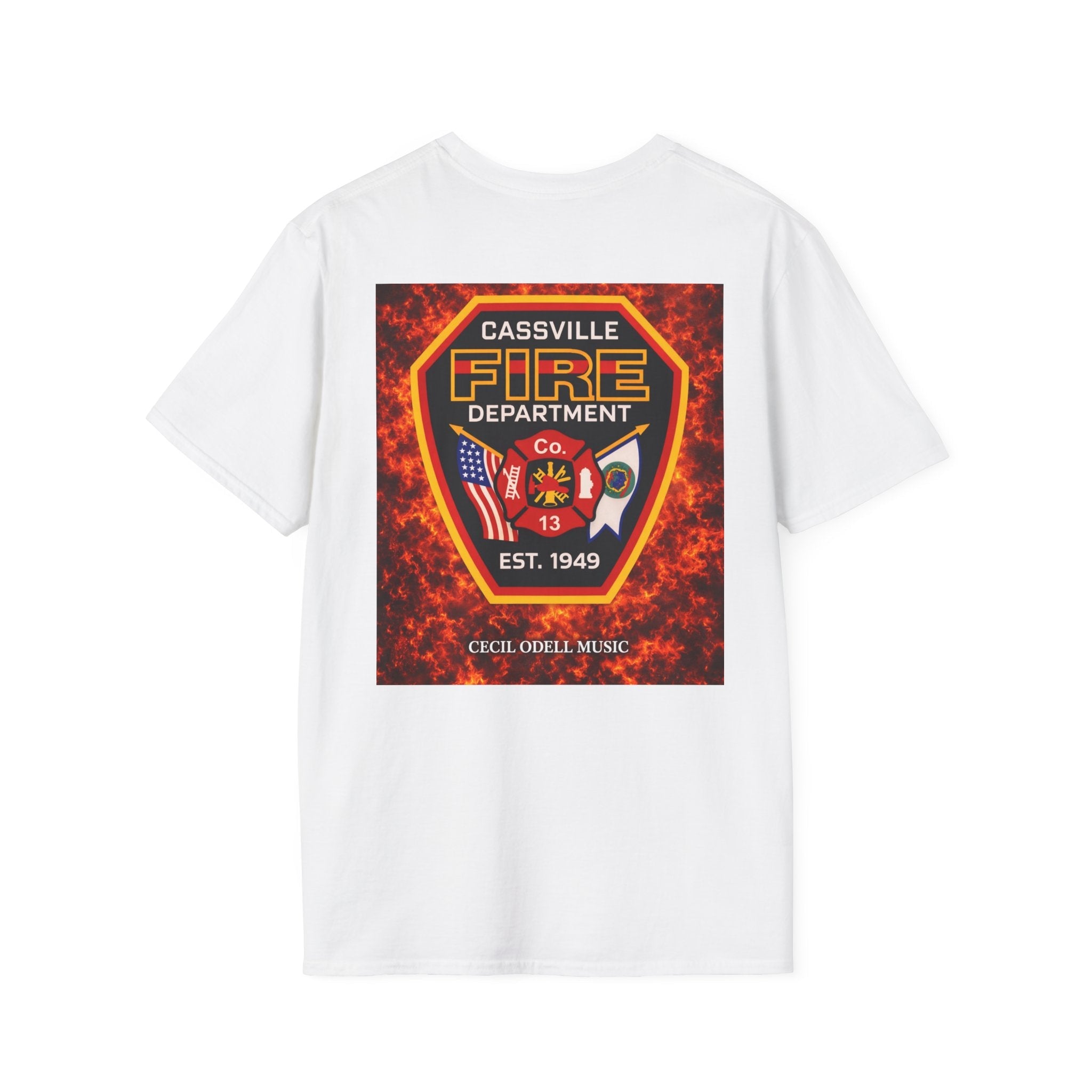 Fire Department T-Shirt: Cassville Fire Dept Patch Design - Cecil Odell Music